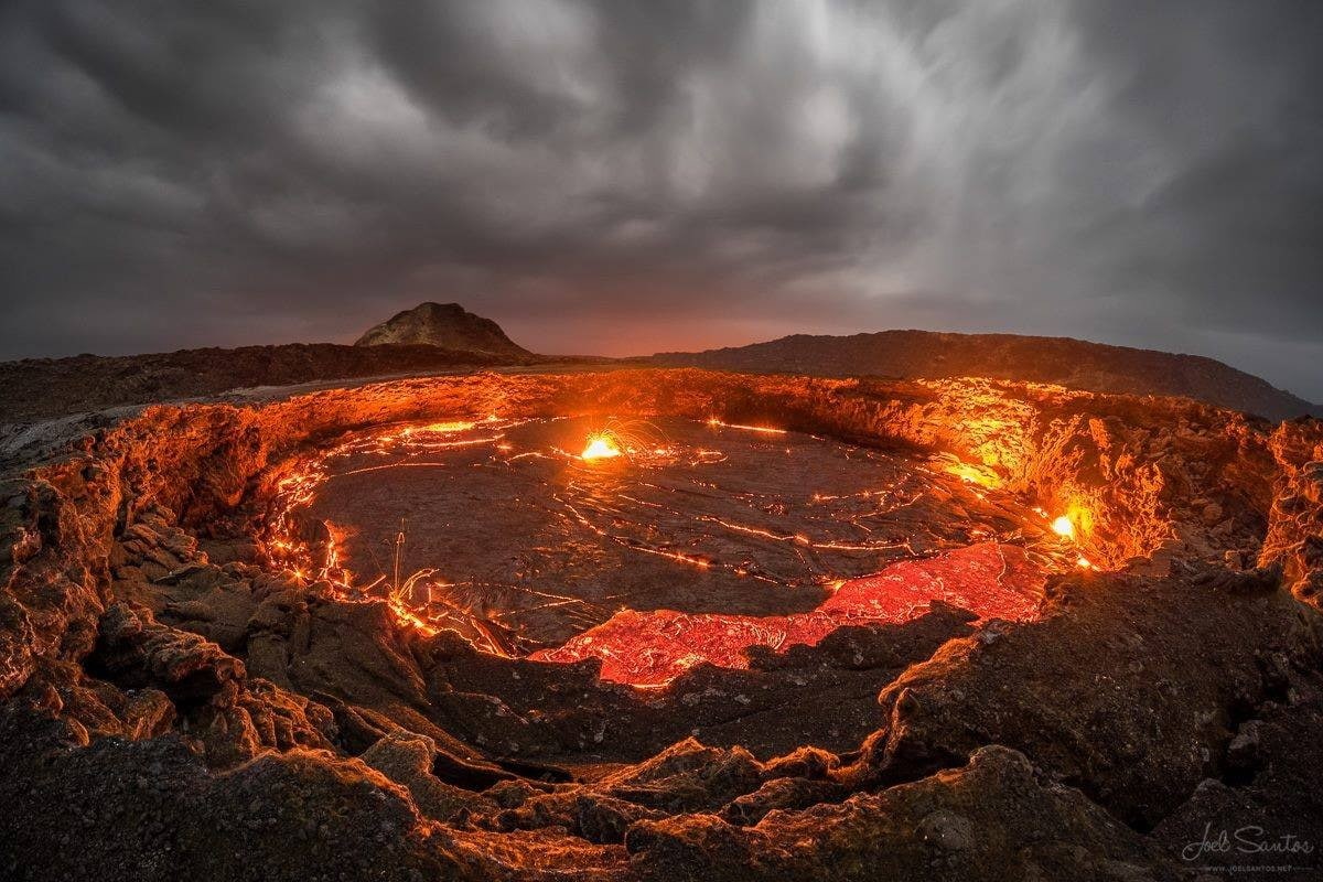 480P, nature landscape clouds ethiopia africa volcano lava rock hills, HD Wallpaper