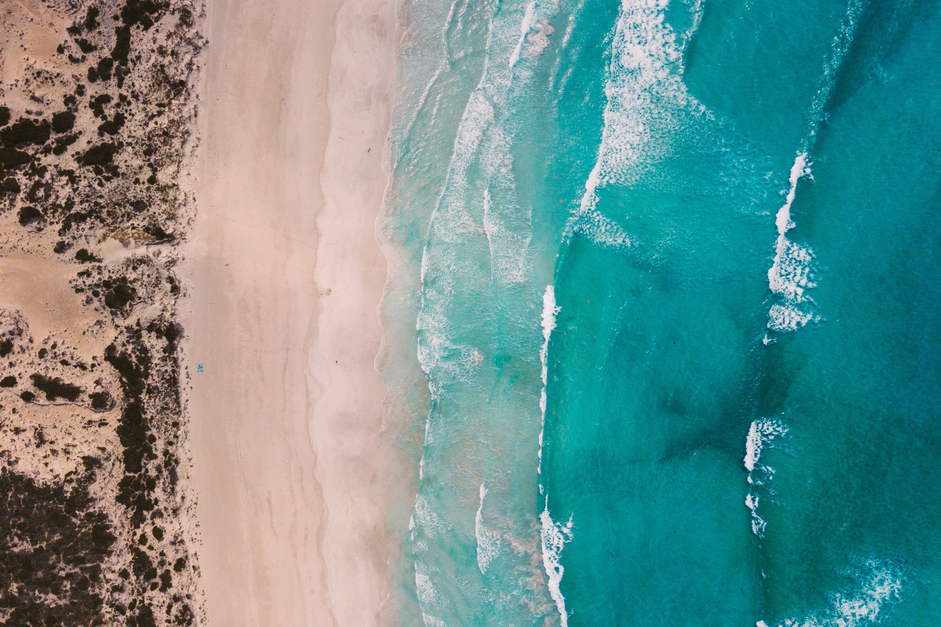 landscape, material, aerial view, sand, seashore, backdrop, high angle view, sport, outdoors, turquoise colored, brown, 2K, wall - Building Feature, rough, HD Wallpaper