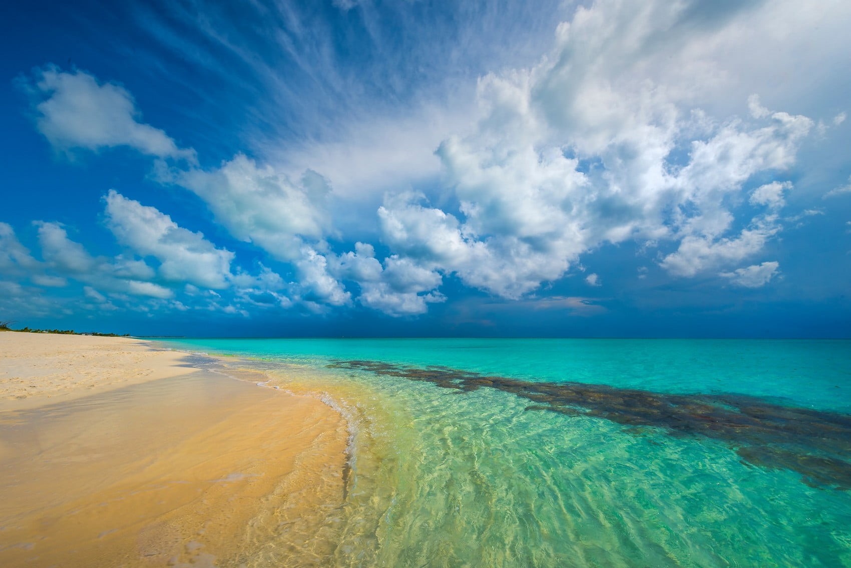 sky, no people, nature, idyllic, scenics - nature, white, sea, horizon over water, tranquility, sand, travel destinations, day, Caribbean, island, tranquil scene, HD Wallpaper