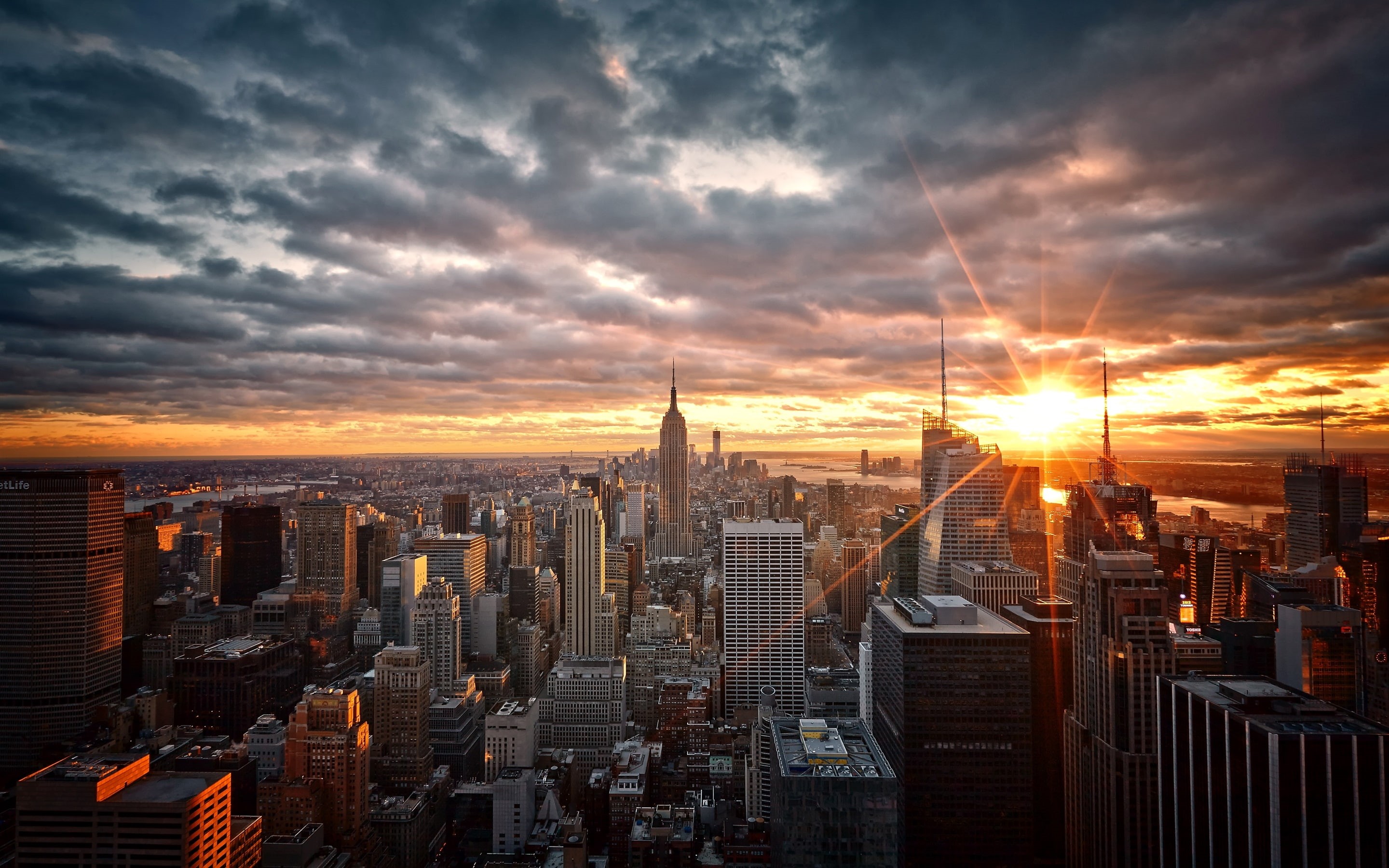 Manhattan, USA, New, York, Dawn, 2K, Sunrise, Skyscrapers, HD Wallpaper