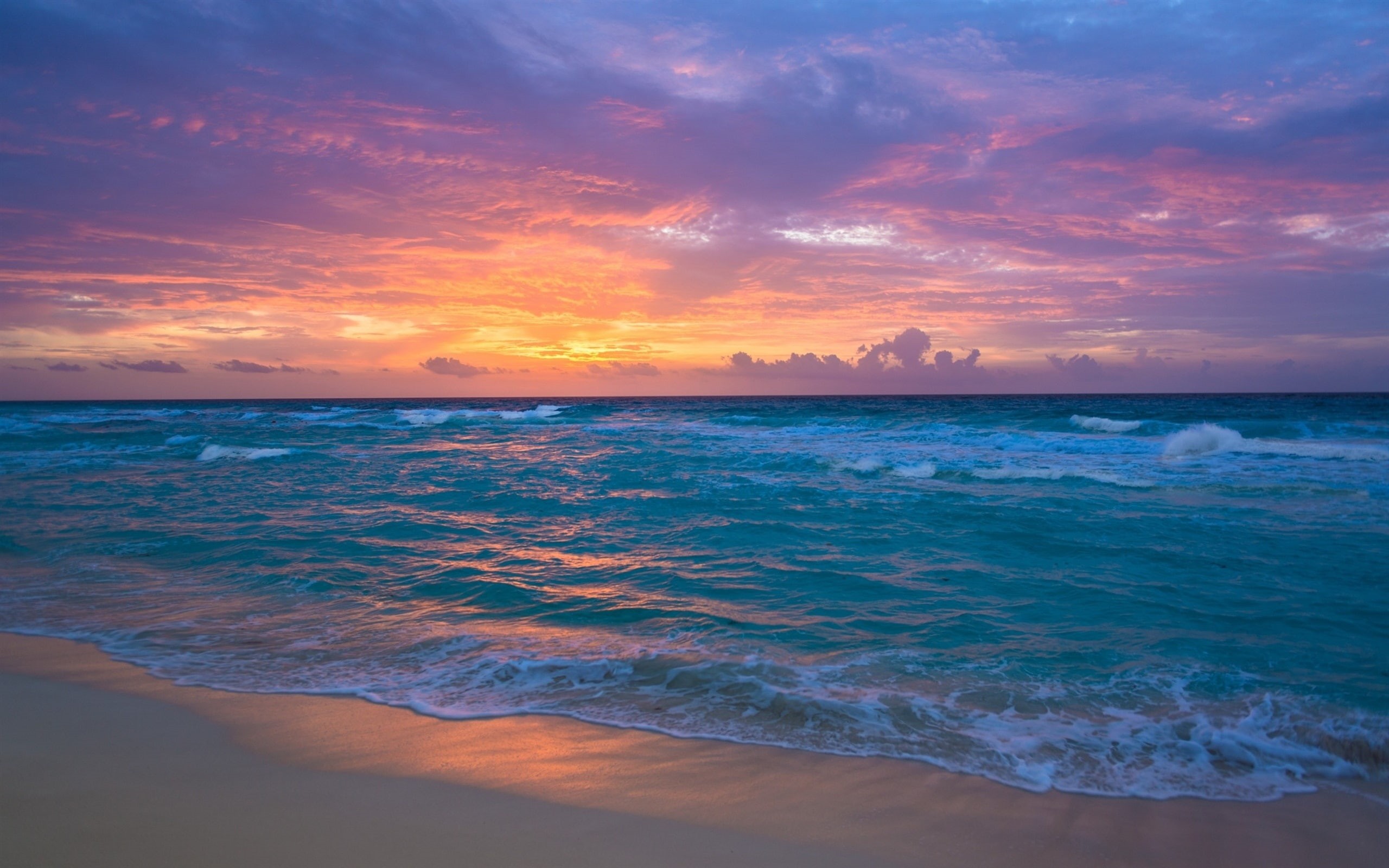 Waves, Sunset, Beach, Sky, 2K, Sea, Red, HD Wallpaper