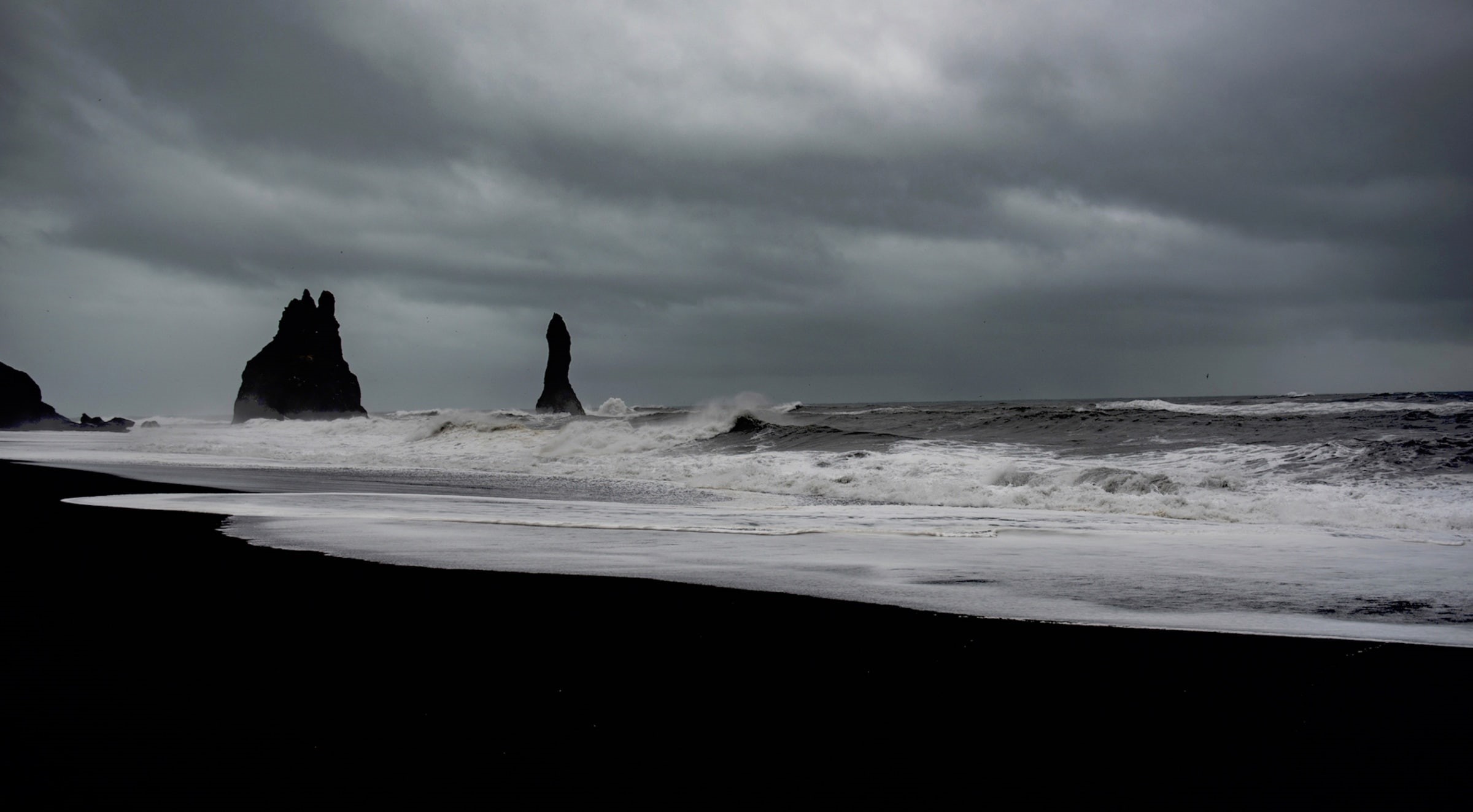 land, Ocean, overcast, sea, motion, Dark, rough, wave, scenics - nature, beauty in nature, horizon, sky, dusk, stormy, no people, 1080P, water, Beach, HD Wallpaper
