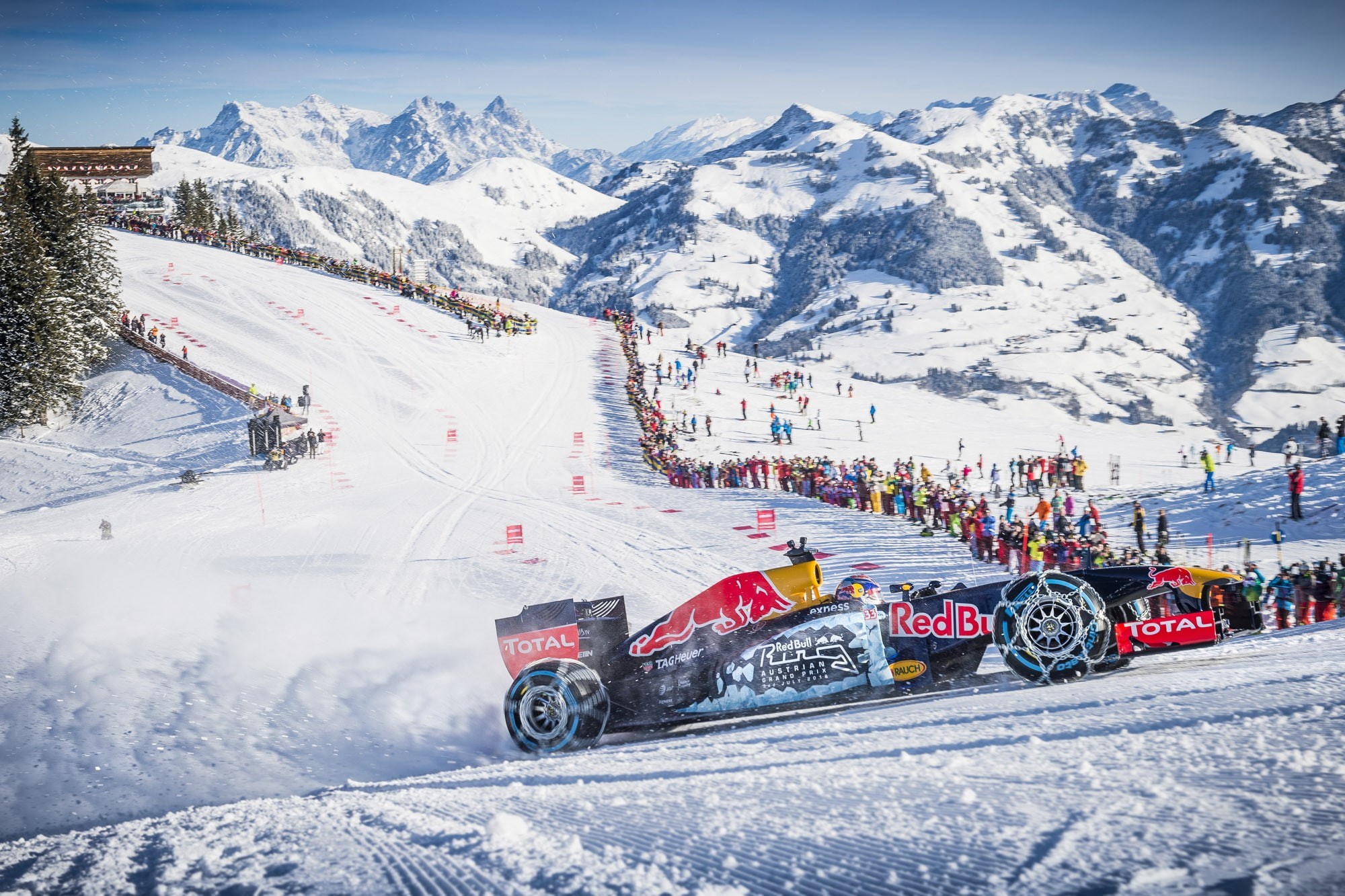 mountain, snow, Racing, Kitzbühel, Red Bull, 1080P, Max Verstappen, winter, Formula 1, Red Bull Racing, HD Wallpaper