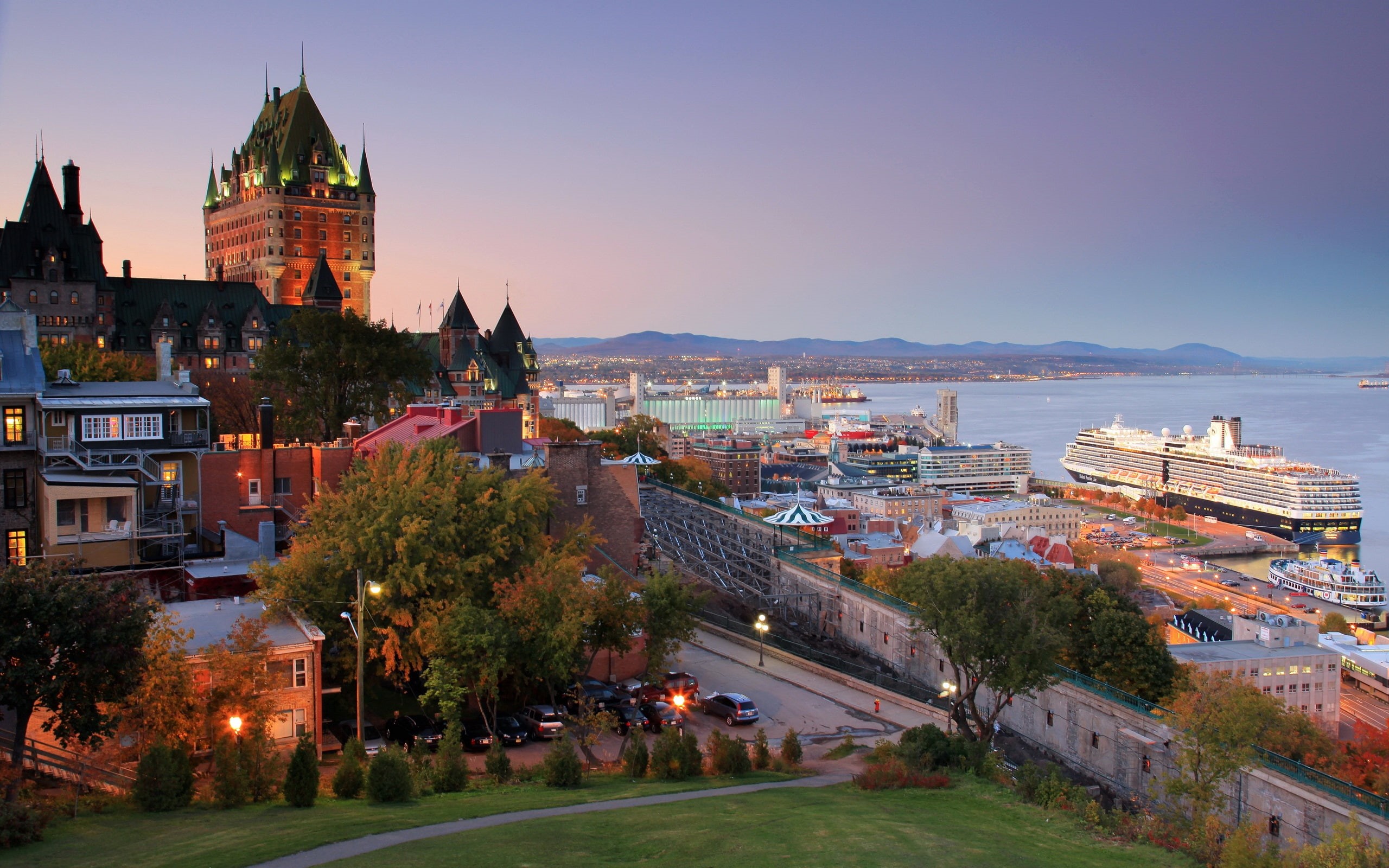 Canada, Harbor, Quebec, Dusk, 2K, City, House, HD Wallpaper