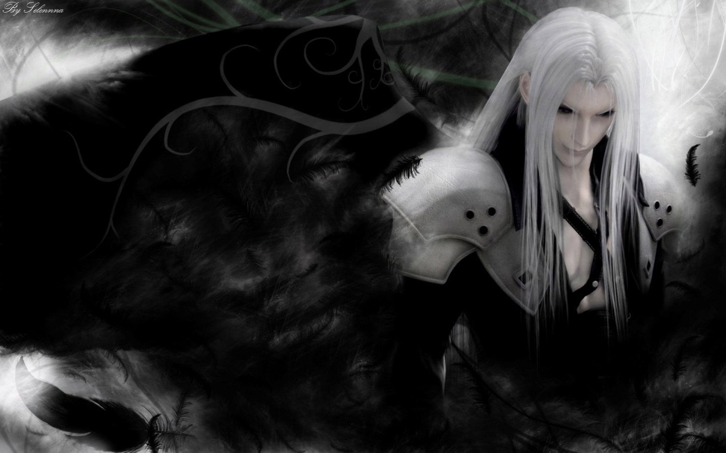 females, indoors, long hair, hairstyle, spooky, fantasy, real people, Sephiroth (Final Fantasy), human representation, digital, young women, HD Wallpaper
