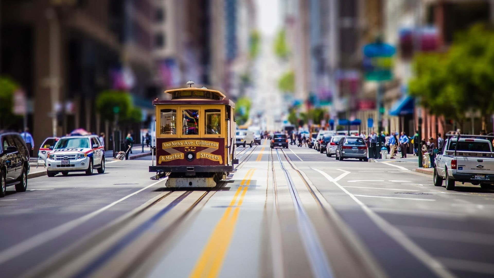 road marking, rush Hour, double-Decker Bus, public Transportation, city, San Francisco, urban Scene, town, built Structure, cultures, marking, maroon, blurred, HD Wallpaper