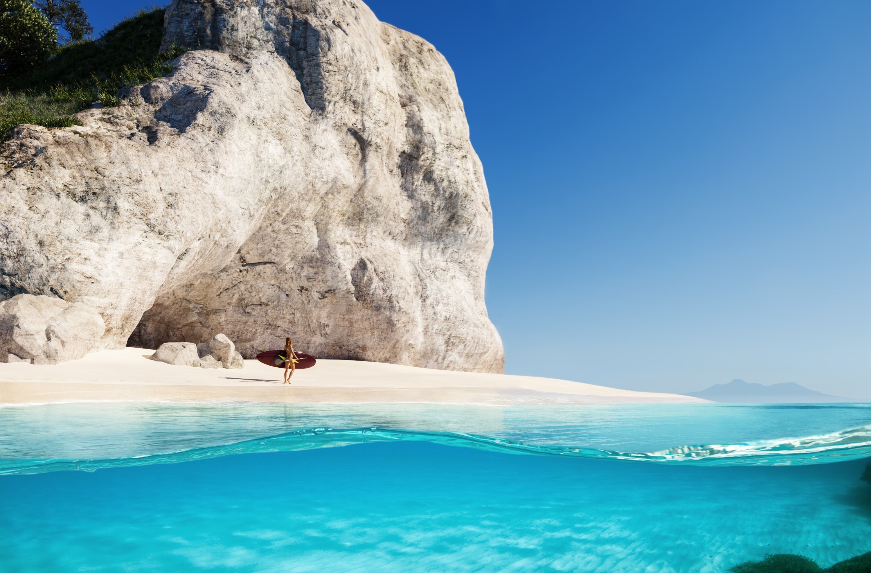 Relax, turquoise colored, tranquility, outdoors, Surf, rock - object, Surfing, idyllic, beauty in nature, Travel, solid, Away, Design, Explore, Beautiful, HD Wallpaper