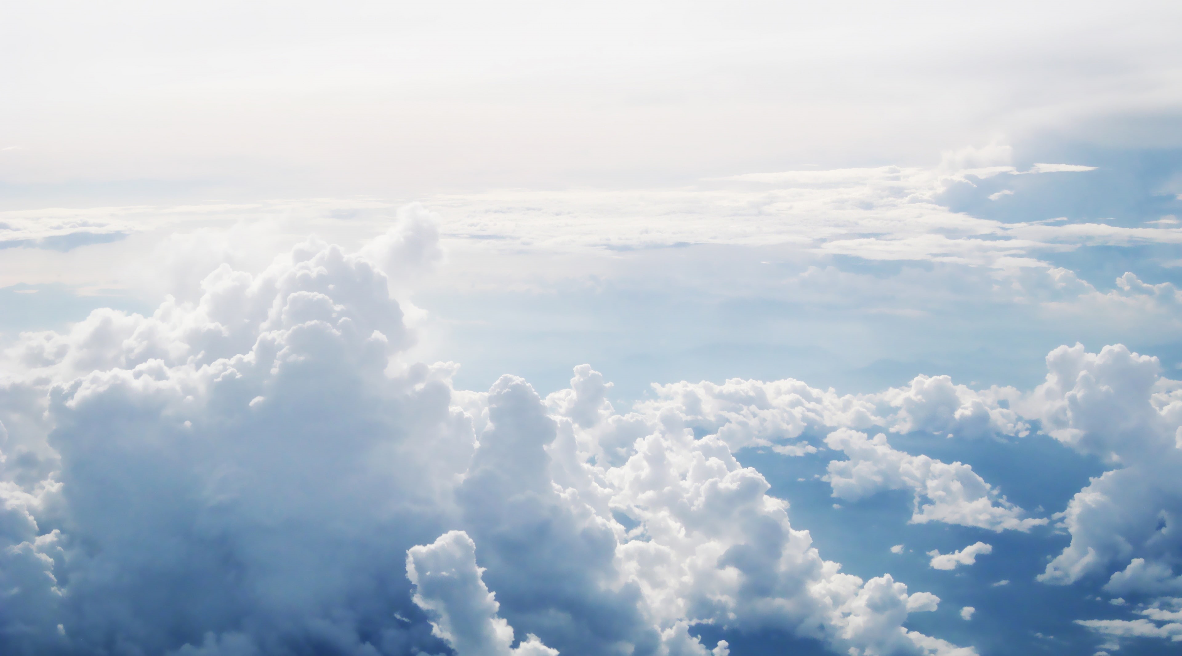 4K, tranquility, Background, tranquil scene, scenics - nature, softness, Clouds, Cloudscape, meteorology, fluffy, backgrounds, Beautiful, day, sky, sunlight, HD Wallpaper