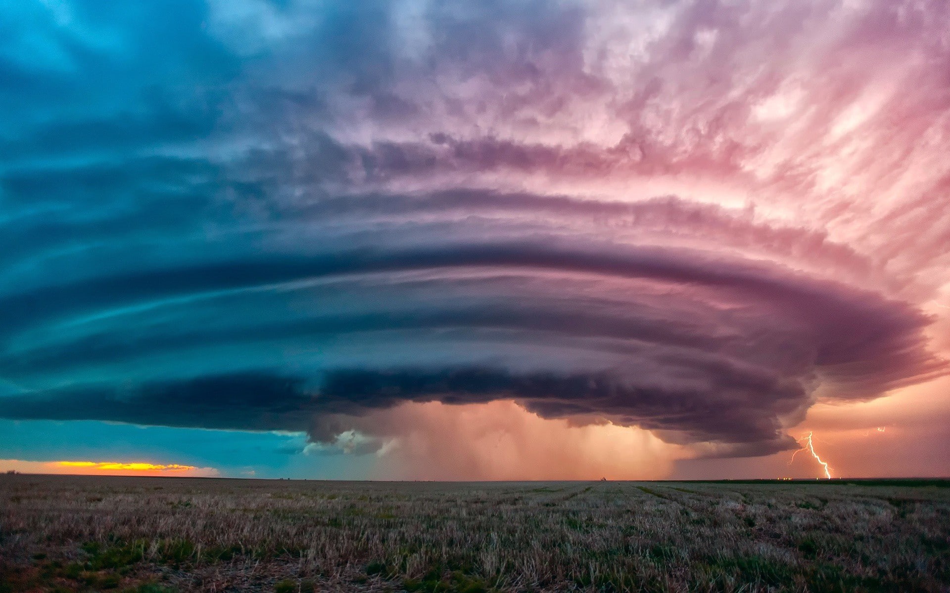 power, sunset, power in nature, natural disaster, nubes, 1080P, warning sign, tormenta, ominous, communication, cloud - sky, landscape, sign, scenics - nature, HD Wallpaper