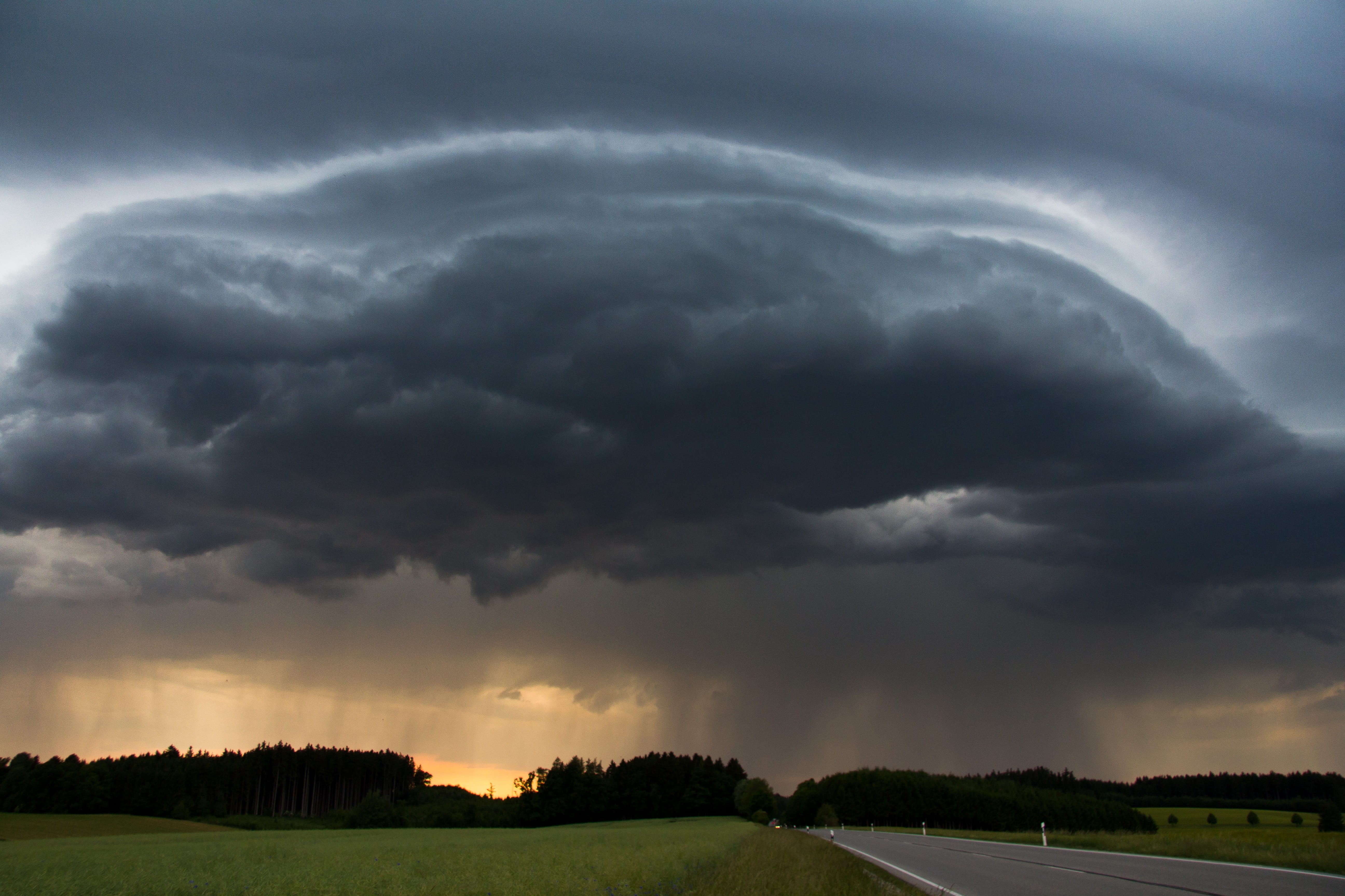 natural disaster, storm, sign, plant, summer, storm cloud, tornado, front, bavaria, dark, evening, rain, day, storm hunting, beauty in nature, ominous, HD Wallpaper