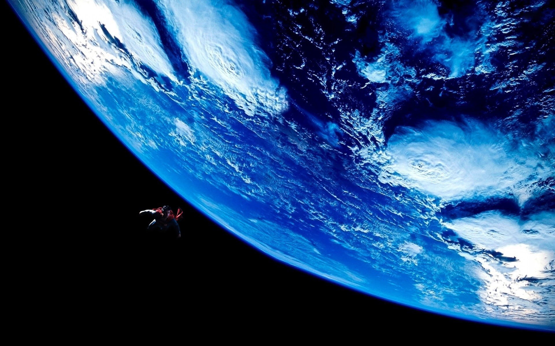 Earth, astronomy, planet earth, science, planet, space, night, satellite view, sky, DC Comics, 1080P, nature, Superman, blue, underwater, sea, one person, HD Wallpaper