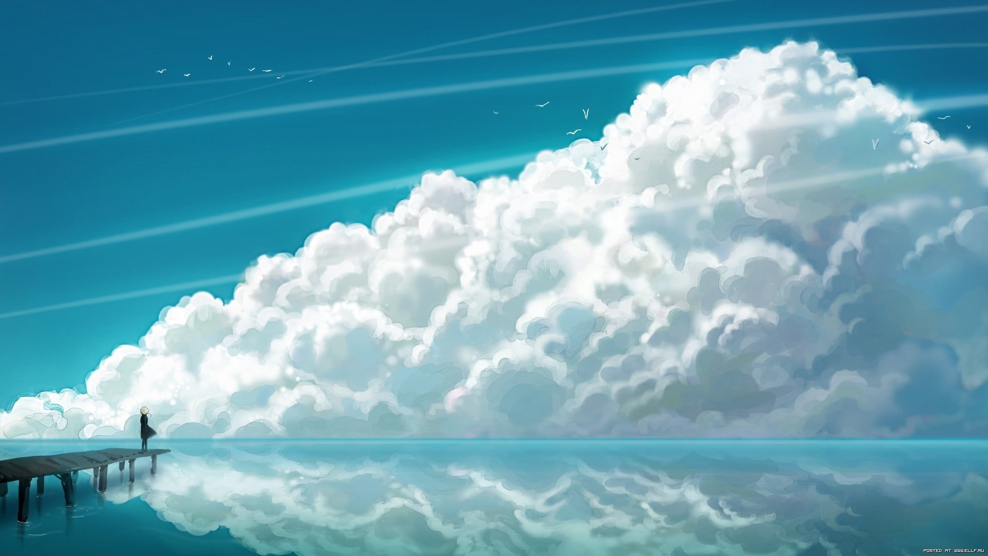 digital composite, sea, idyllic, day, coastline, clouds, nature, travel, scenics, heaven, backgrounds, lake, office building exterior, island, sun, swimming pool, HD Wallpaper