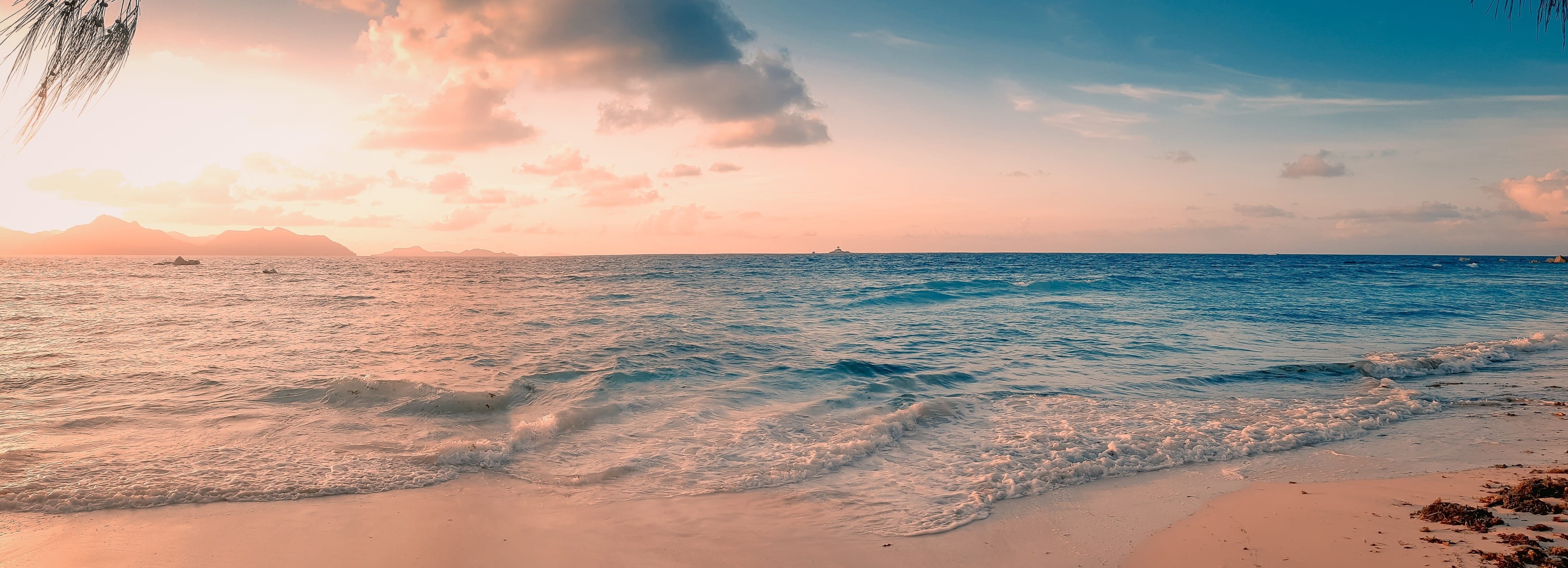 sea, motion, coast, sun, beauty in nature, panorama, islands, wave, beach, recreation, an island, la digue, land, tropical, nature, scenics - nature, idyllic, HD Wallpaper