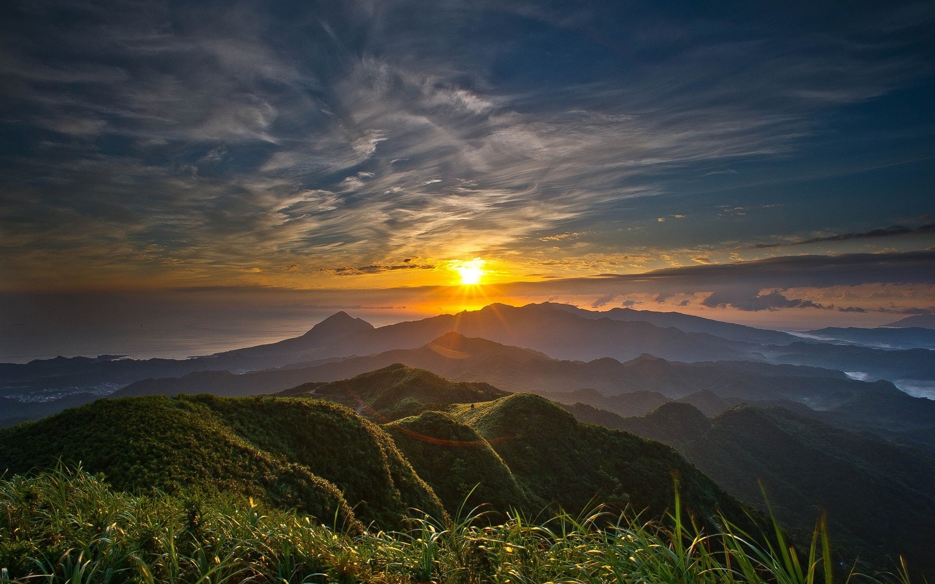 1080P, Morning, Sunrise, Mountain, HD Wallpaper