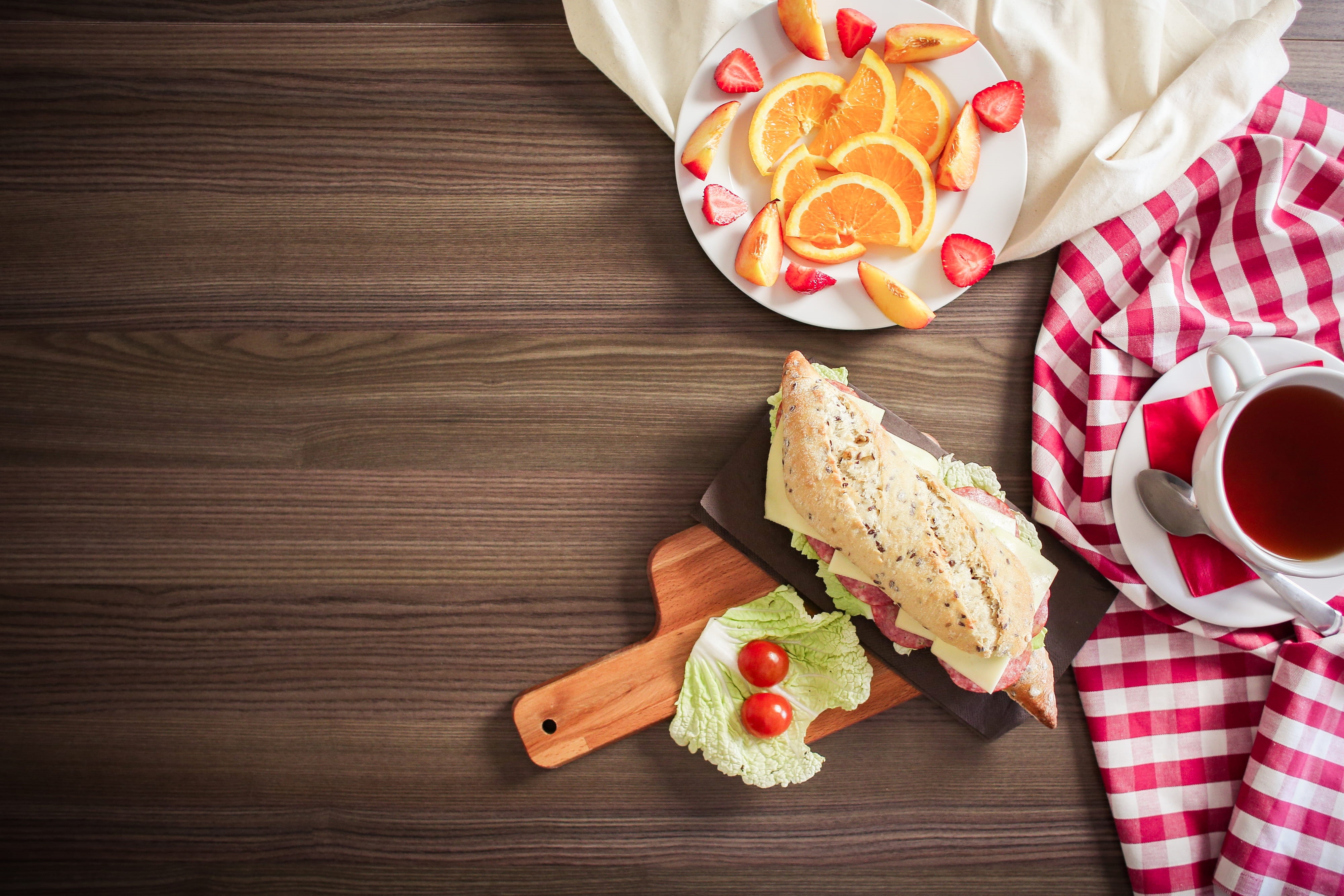 healthy, still life, Morning, slice, Baguette, healthy eating, cheese, Breakfast, high Angle View, room for text, ready-to-eat, baked, table, hungry, food, HD Wallpaper