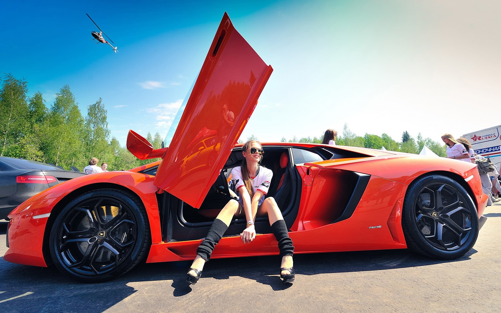 girl, supercar, hot babes and girls, 1080P, with, hot, HD Wallpaper