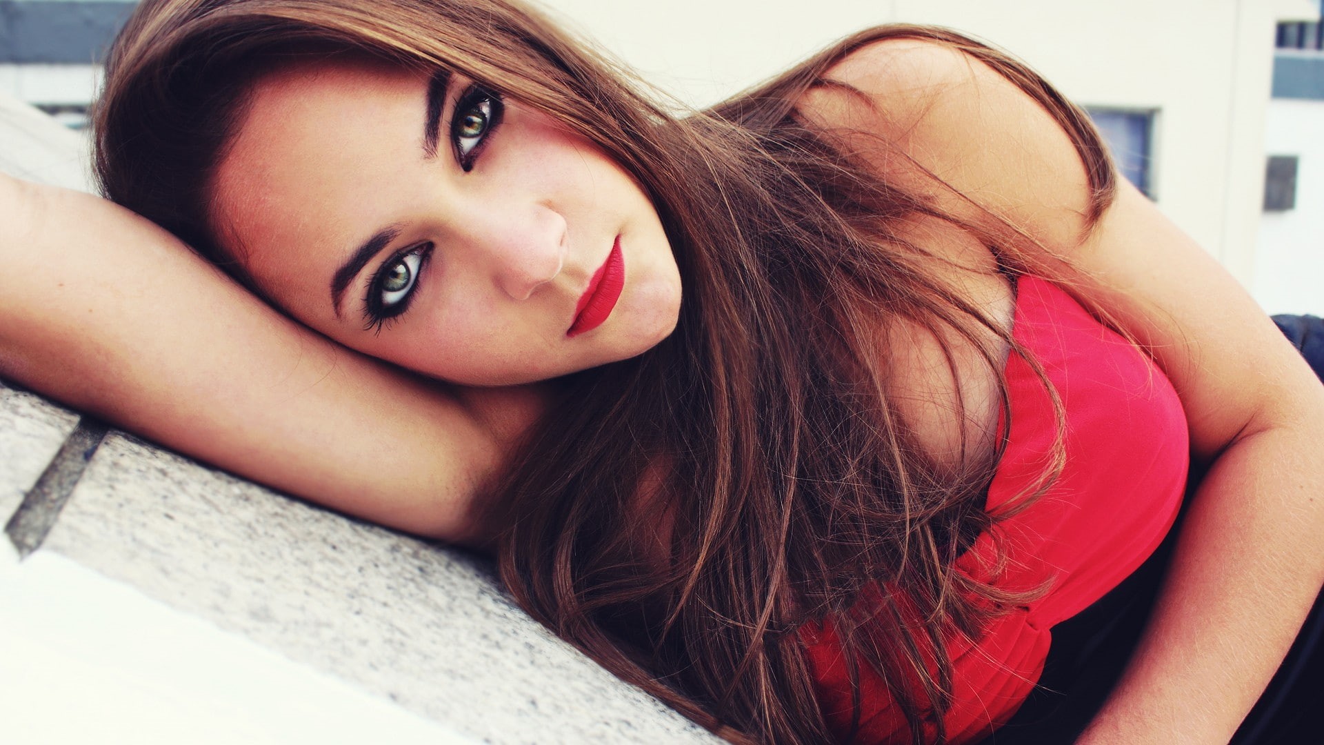 hair, girl, 1080P, hot babes and girls, brown, HD Wallpaper