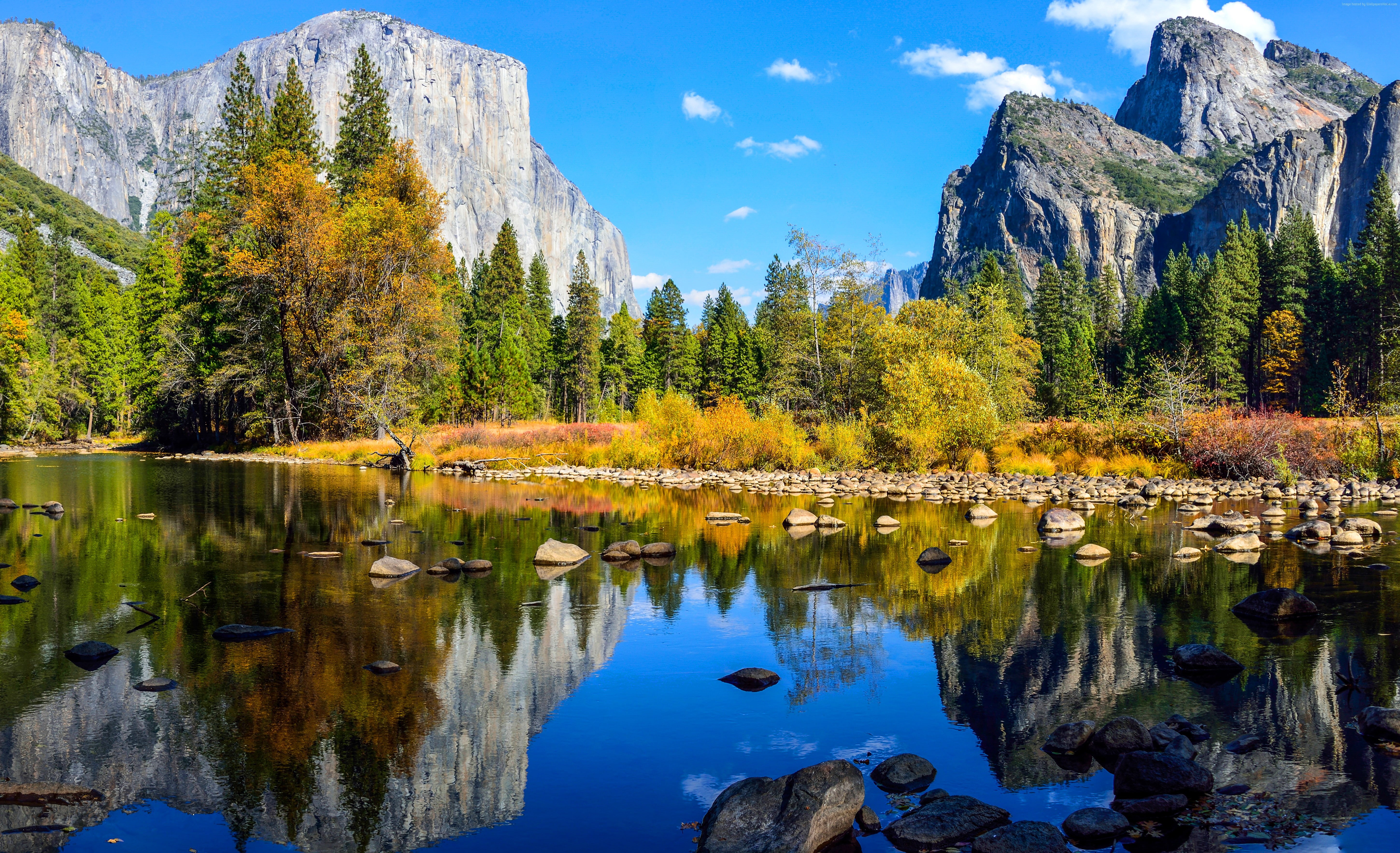 forest, 4k, 5k, lake, mountains, Yosemite, El Capitan, OSX, apple, 5K, HD Wallpaper