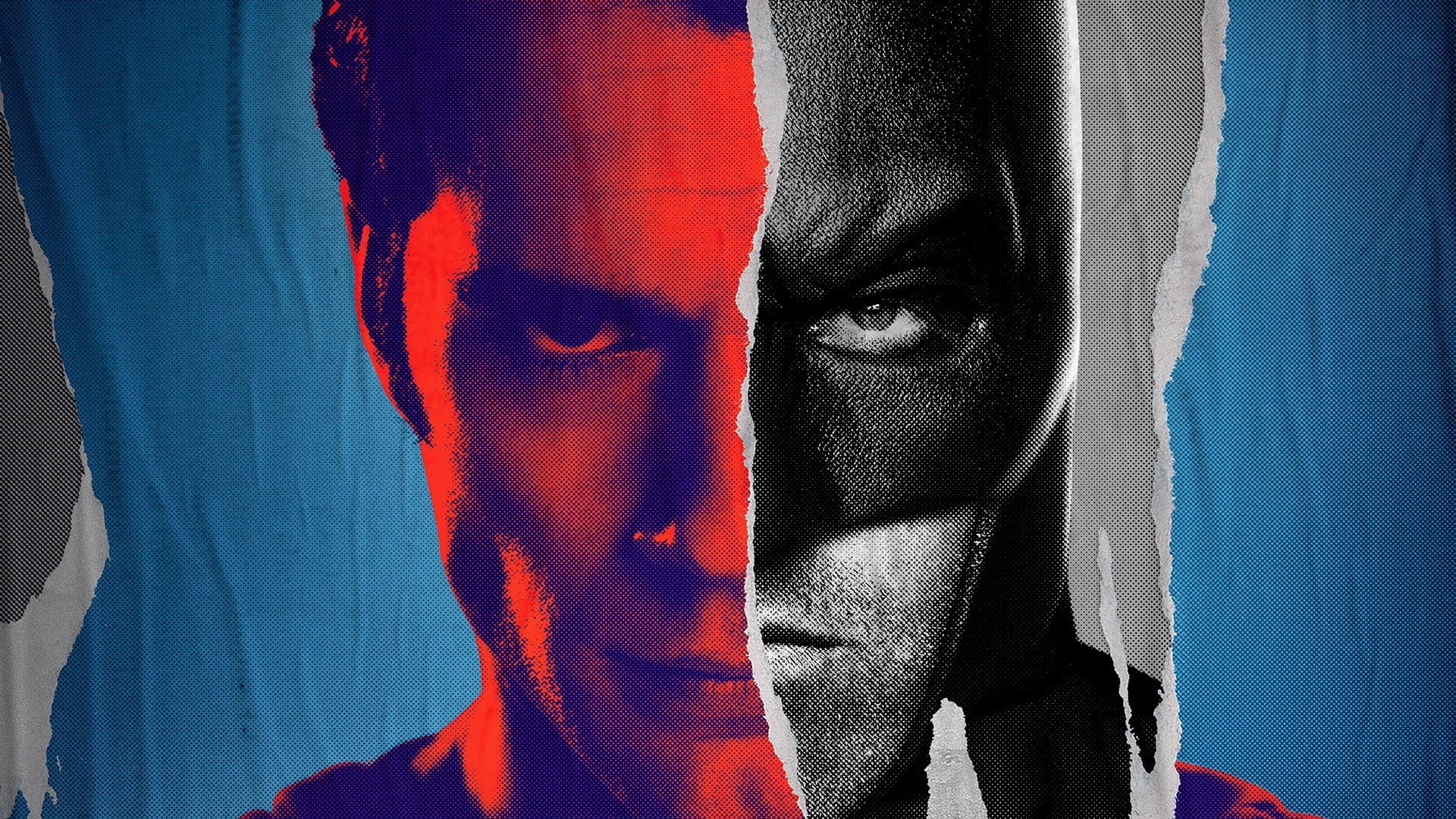 vs, front view, portrait, 1080P, looking at camera, patriotism, indoors, lifestyles, human body part, paint, photo, red, superman, real people, Batman v Superman: Dawn of Justice, HD Wallpaper
