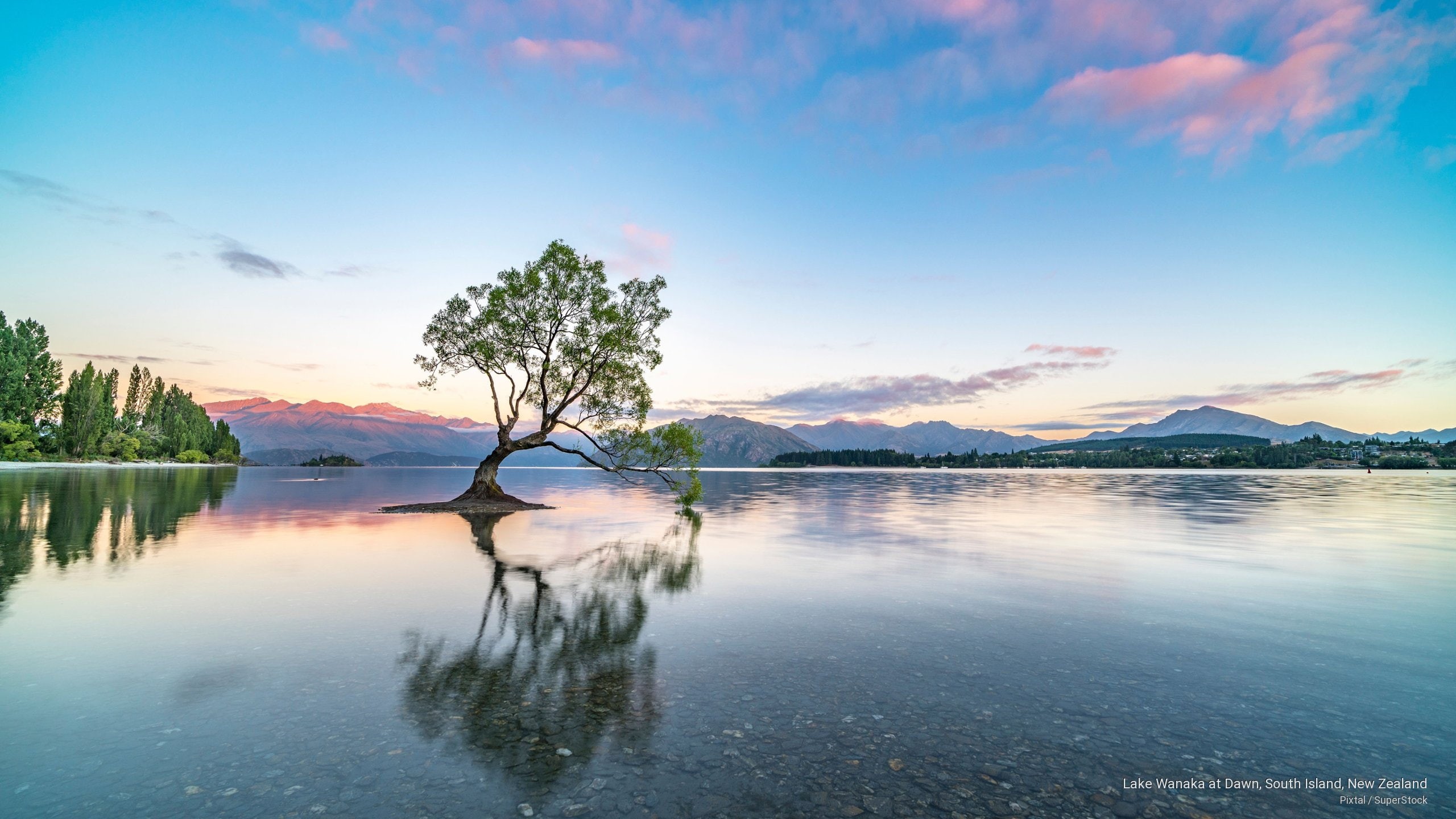 dawn, 2K, south, wanaka, Oceania, zealand, new, island, lake, HD Wallpaper