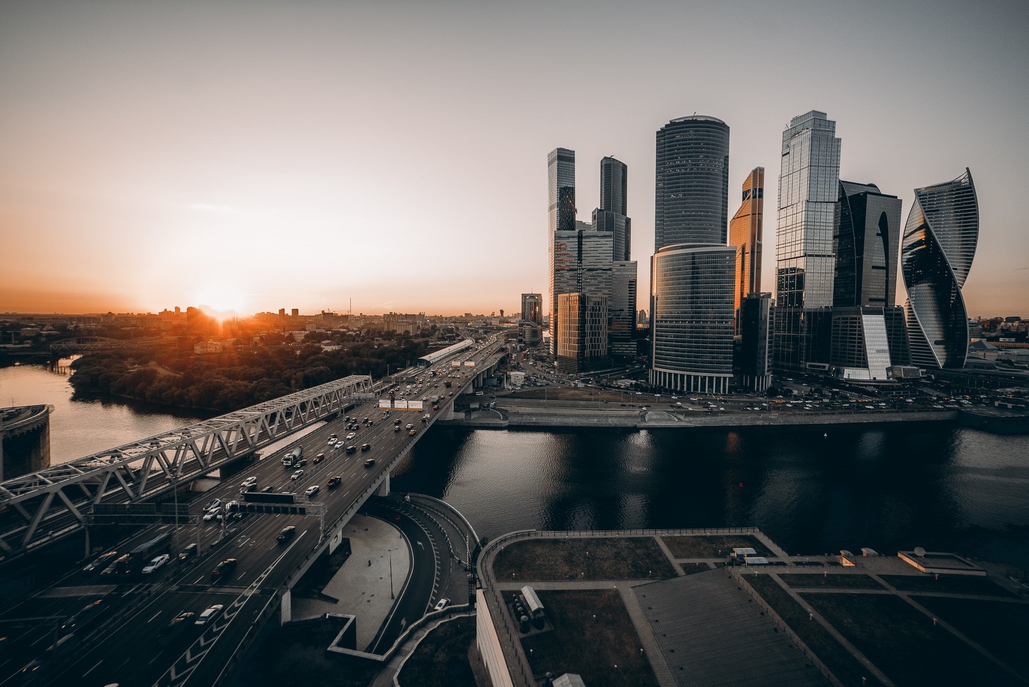 MoskovSti, 1080P, Moscow, city, tones, Sun, HD Wallpaper