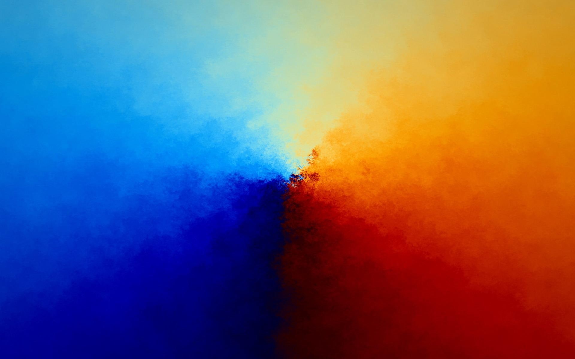 blur, blue, color, orange, 3d and abstract, 1080P, mix, HD Wallpaper