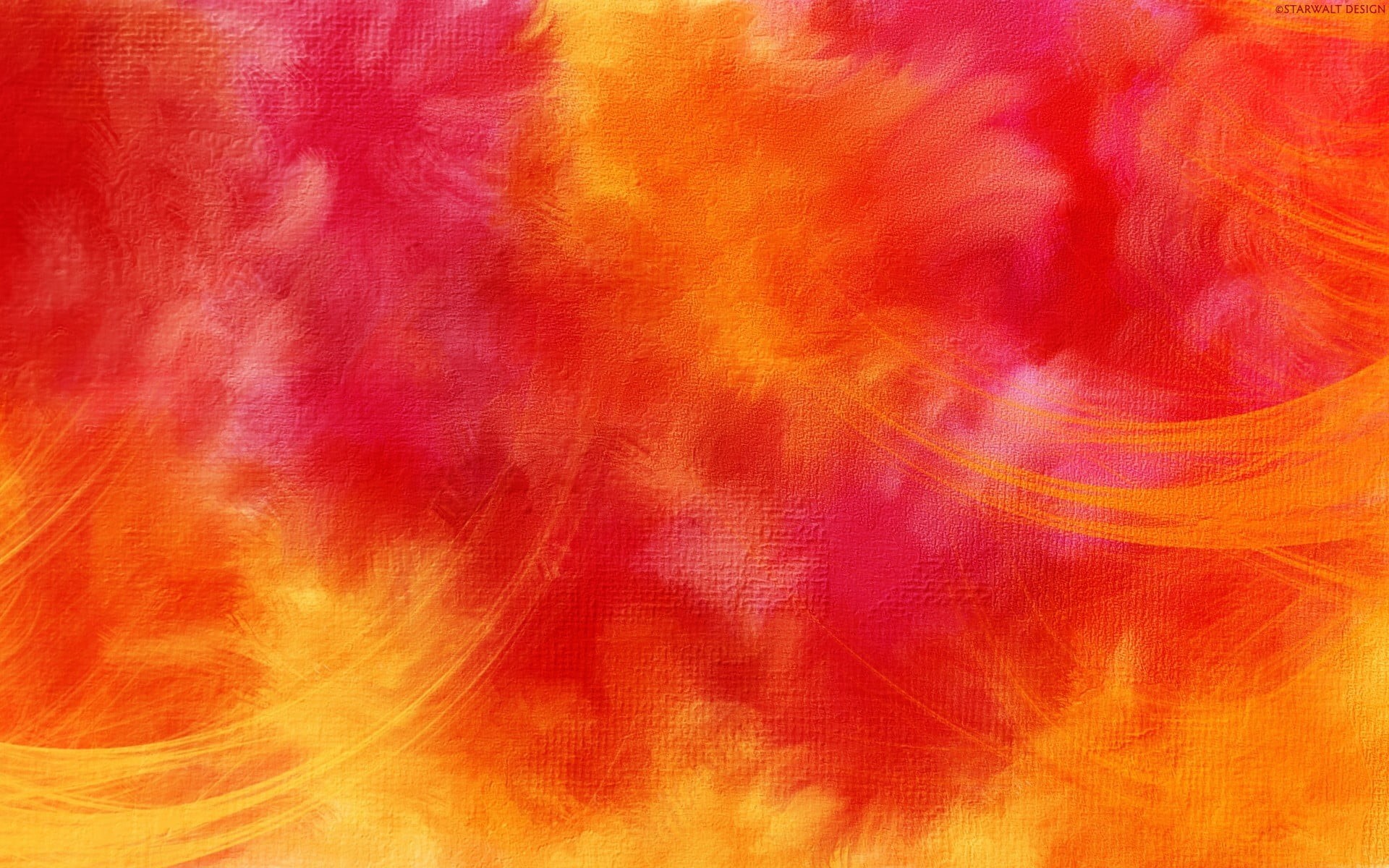 Orange, smudged, watercolor painting, painted, textured effect, psychedelic, vibrant color, Red, 1080P, fine art painting, abstract backgrounds, paintings, HD Wallpaper