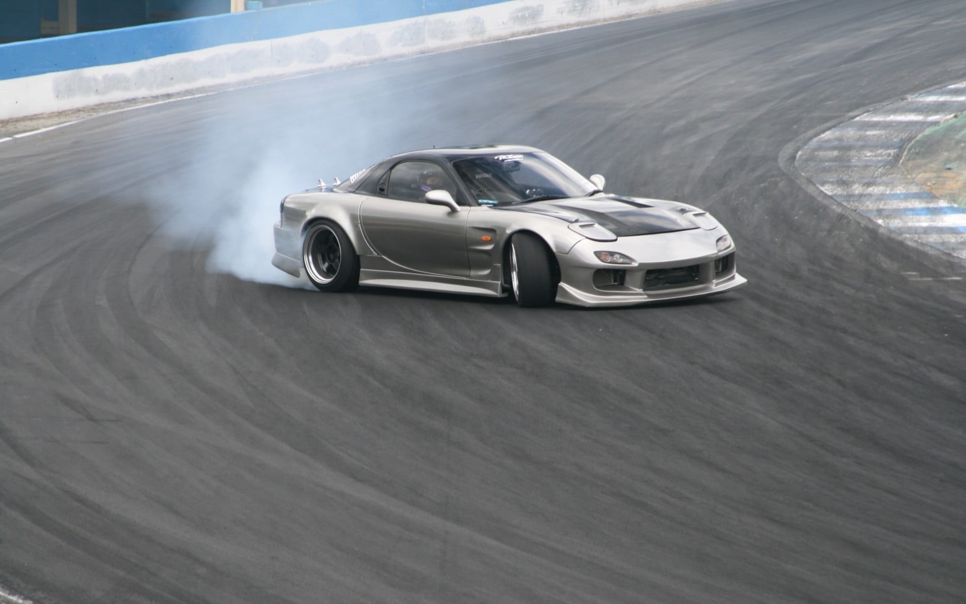 car, competition, blurred motion, auto racing, wheel, Mazda RX-7, sports race, sports car, no people, mode of transportation, speed, luxury, silver, land vehicle, HD Wallpaper