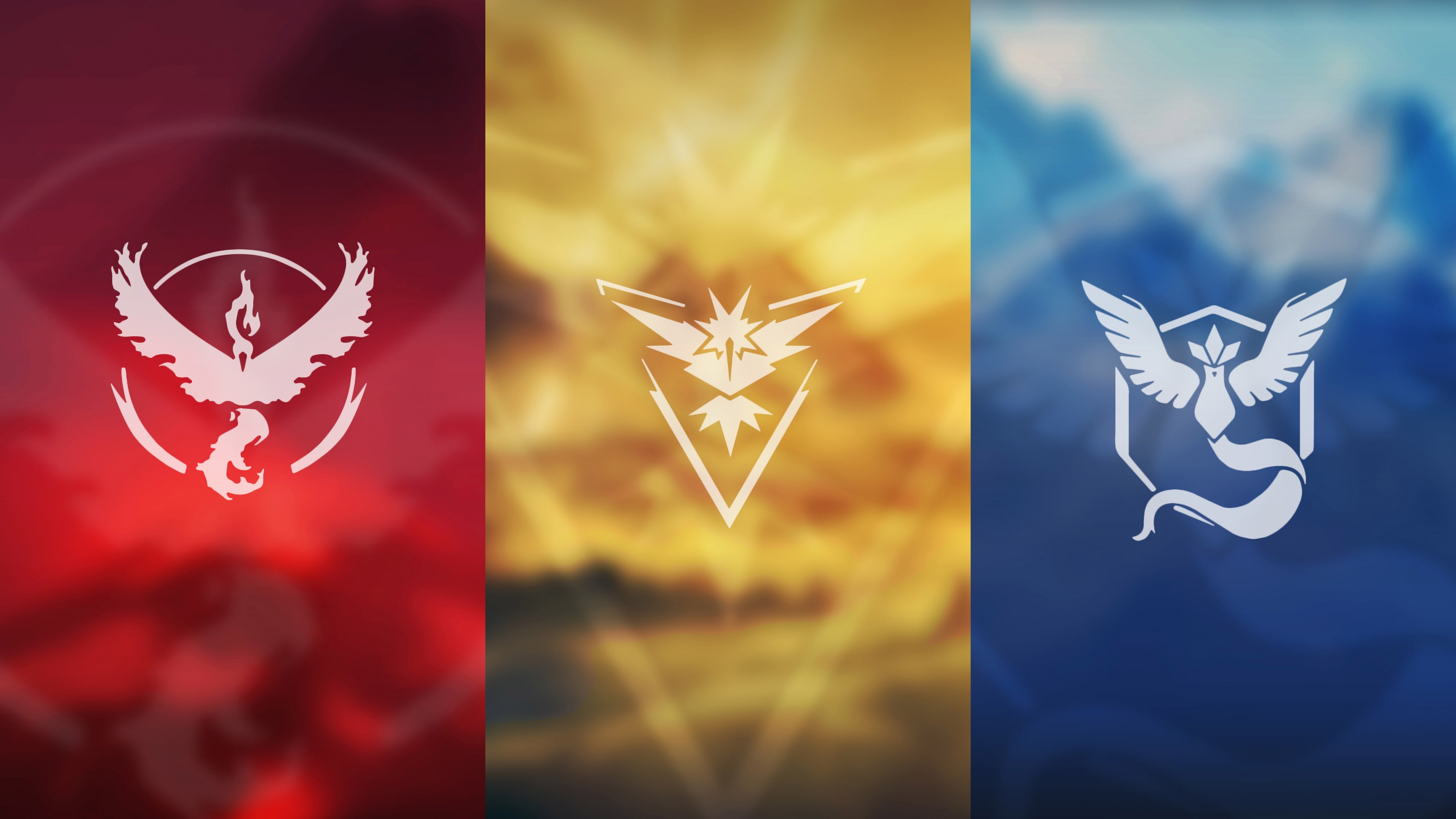 5K, pokemon, trio, nintendo, logo, mobile, pokemon go, weather, team, HD Wallpaper