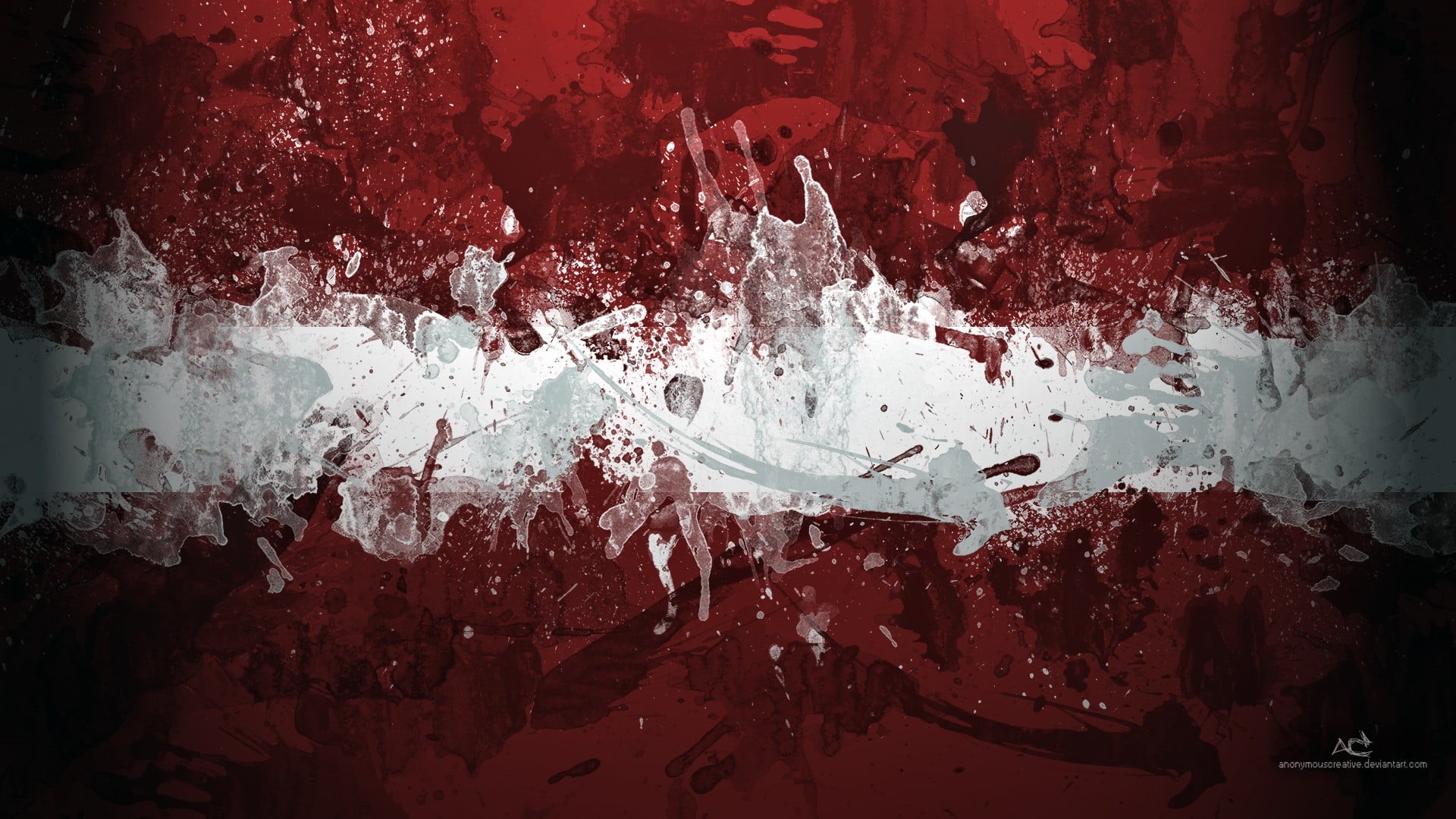 minimalism, fear, Flag of Latvia, simple background, red, no people, aggression, architecture, drop, indoors, stained, blood, 1080P, painting, water, horror, HD Wallpaper