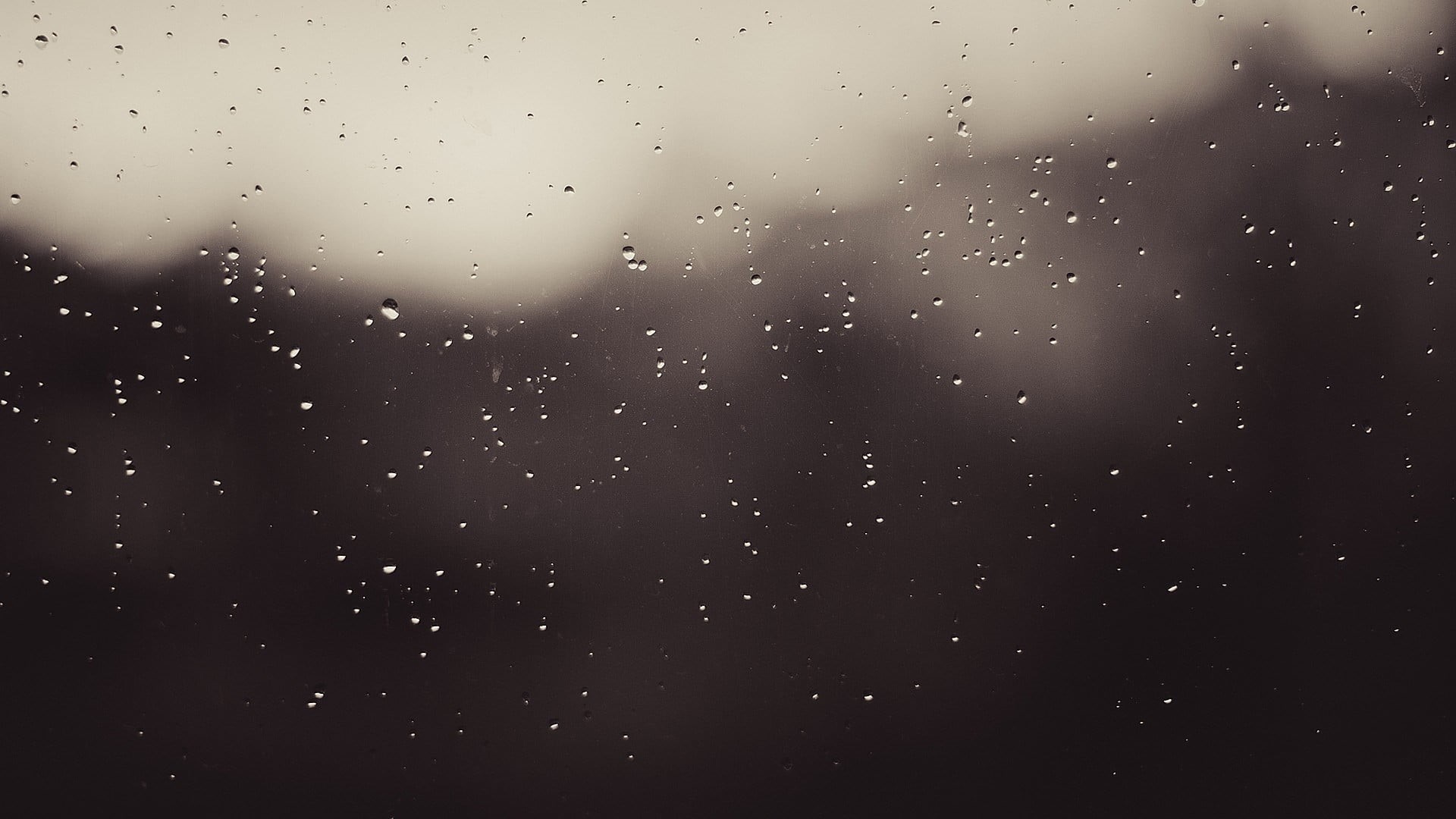 raindrop, drop, window, nature, no people, drops, day, tranquility, full frame, water on glass, wet, close-up, monochrome, water, transparent, 1080P, water drops, HD Wallpaper