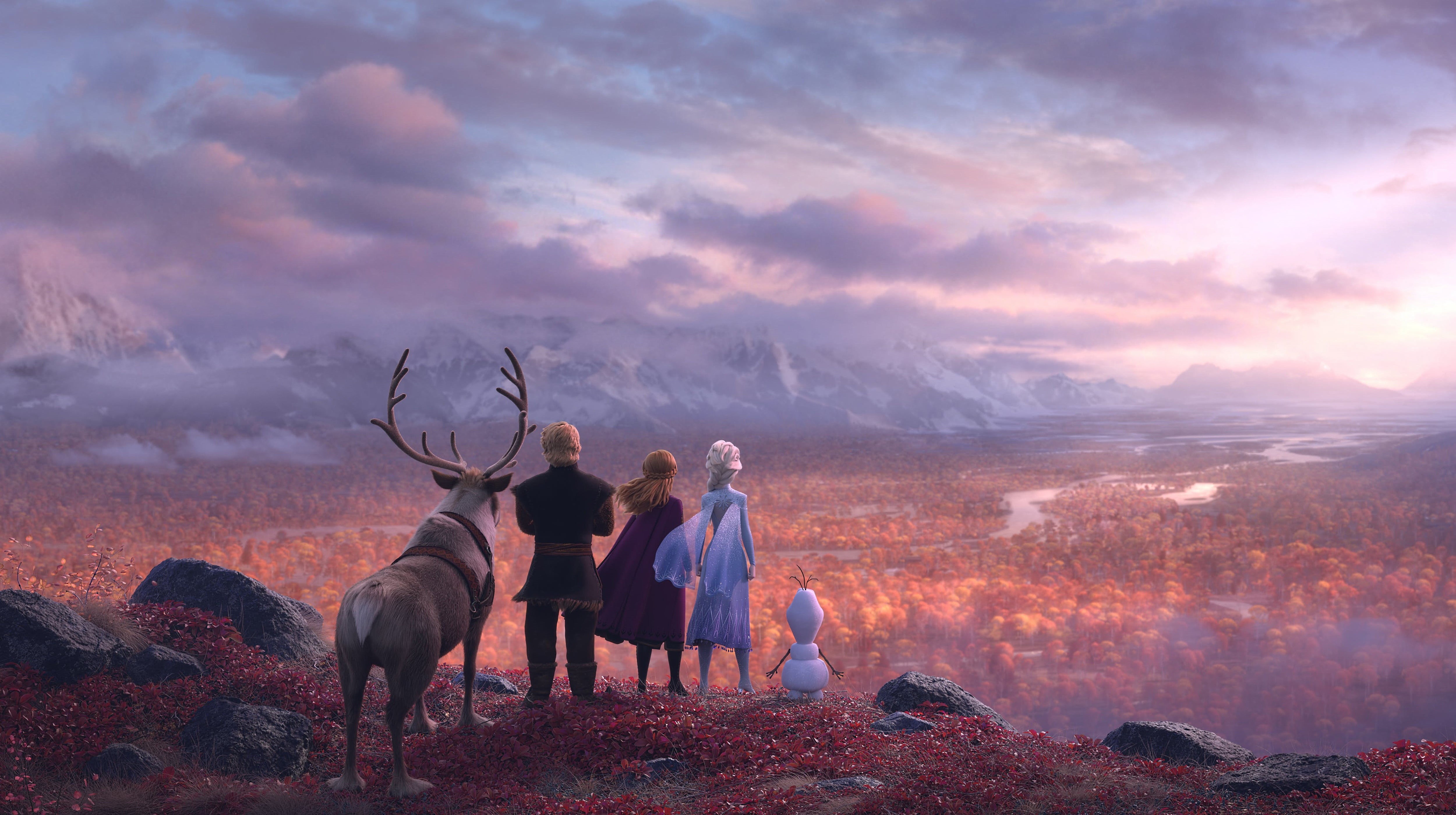 Tree, Winter, Frozen 2, Girls, Beautiful, 2019, Frozen II, Nature, EXCLUSIVE, River, Sterling K. Brown, Family, Jonathan Groff, Ice Queen, Idina Menzel, HD Wallpaper