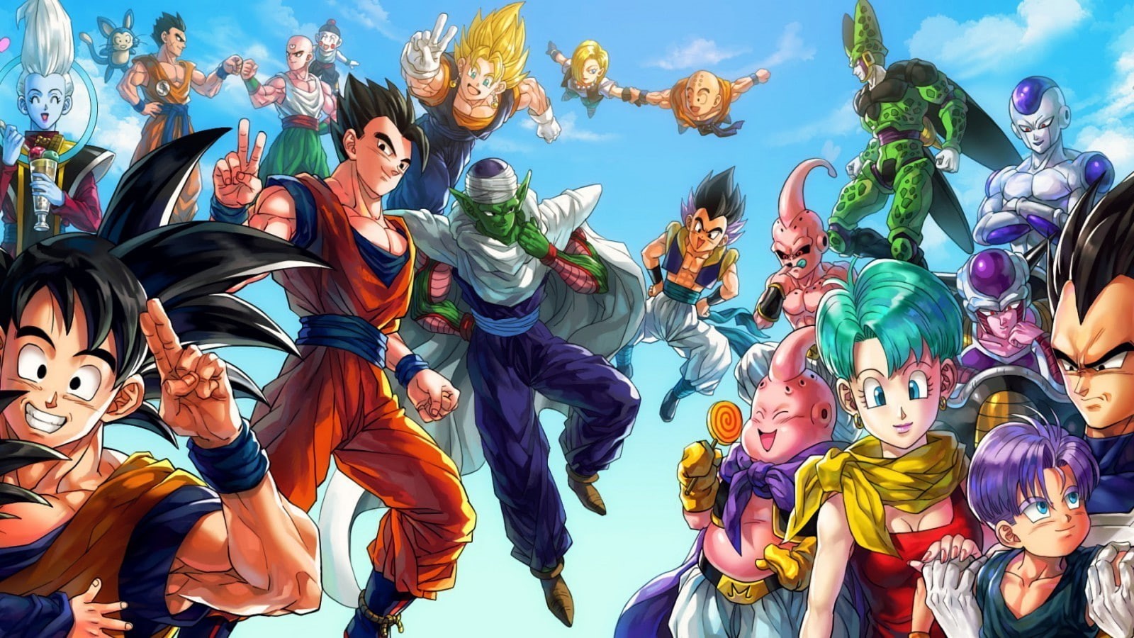 anime dragon ball vegeta bulma majin boo trunks character cell character piccolo son gohan son goku yamcha gotenks vegito android 18 dragon ball z, 720P, HD Wallpaper