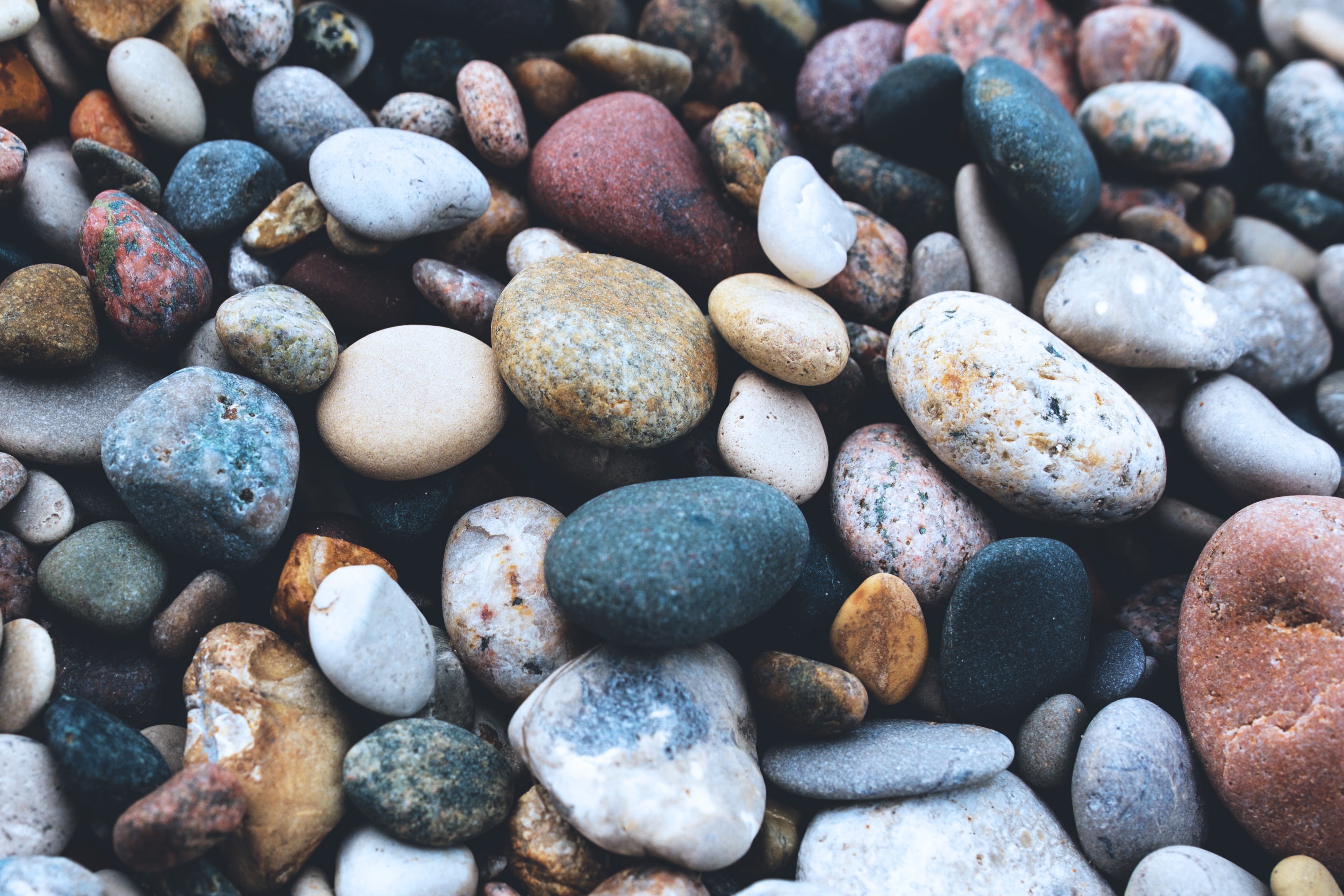 large group of objects, rock - Object, rock, no People, high angle view, backgrounds, full frame, texture, stone, beach, pattern, 4K, solid, still life, HD Wallpaper