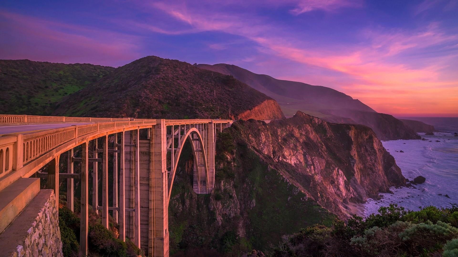 beauty in nature, bridge - man made structure, travel destinations, built structure, outdoors, evening, tranquility, scenics - nature, morning, sunset, HD Wallpaper