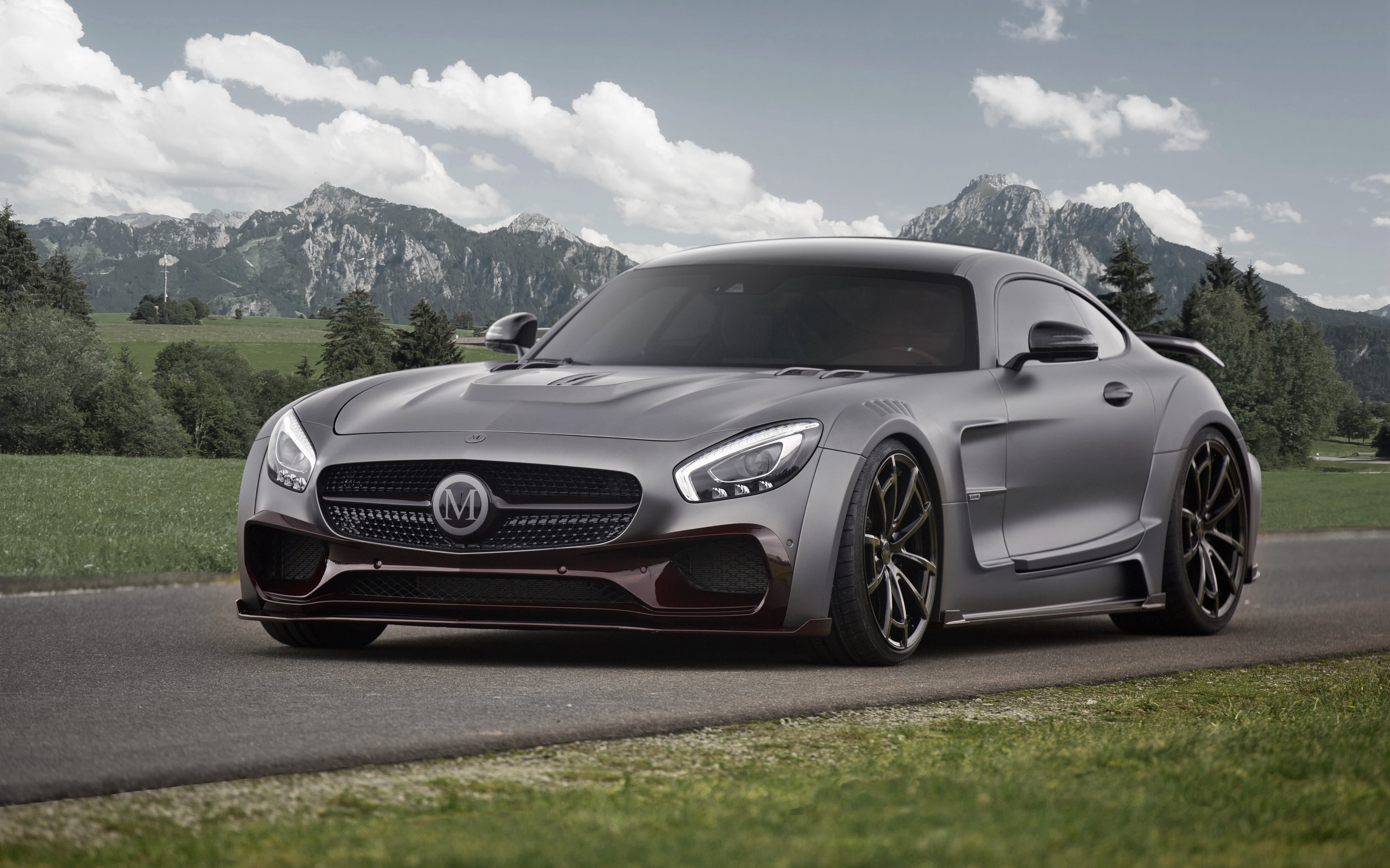 nature, plant, 4K, wealth, sky, cloud - sky, mountain range, Mercedes-AMG GT, luxury, outdoors, day, supercars, mode of transportation, Mercedes-Benz, HD Wallpaper