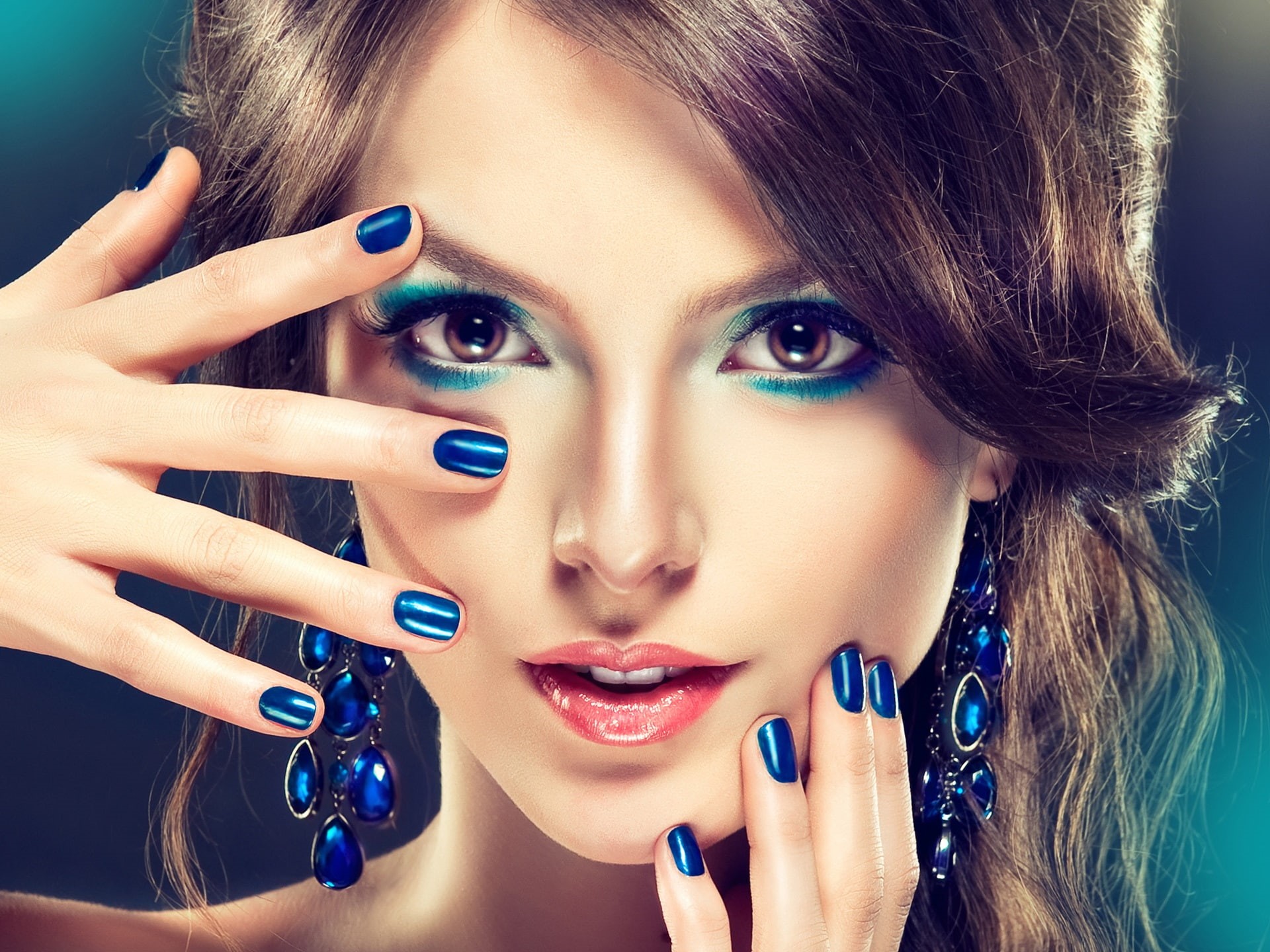 Style, 1080P, Blue, Makeup, Fashion, Girl, HD Wallpaper