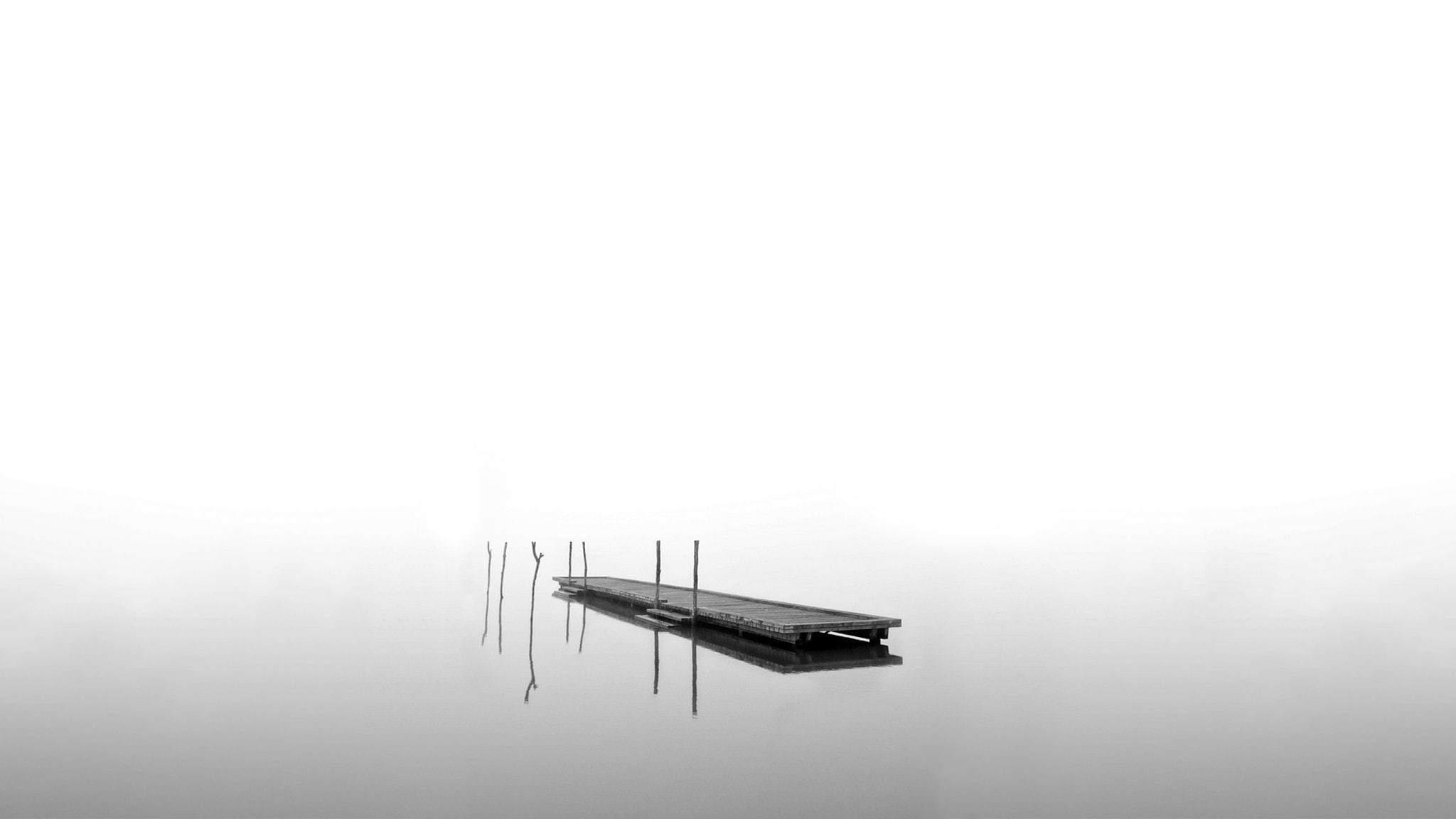 bridge, 1080P, lake, fog, HD Wallpaper