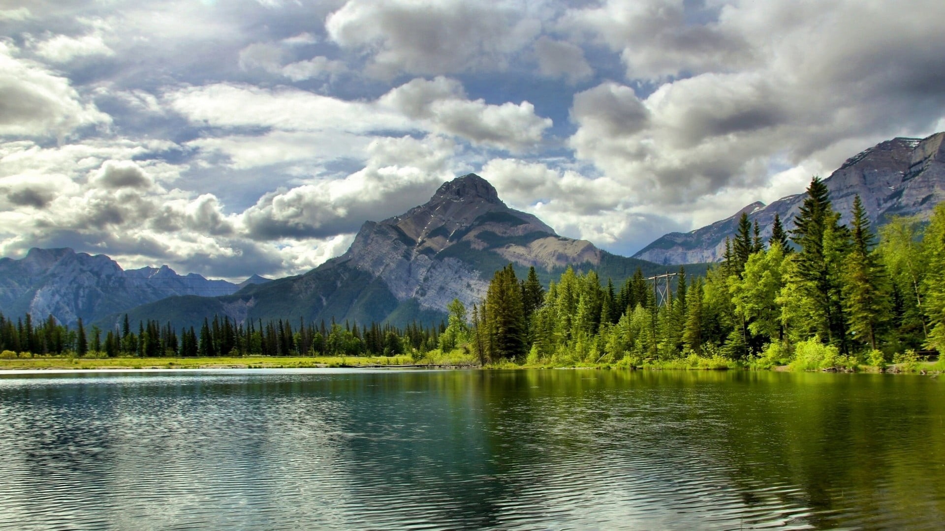 tree, reflection, mountain range, mountains, beauty in nature, formation, idyllic, cloud - sky, water, tranquil scene, outdoors, 1080P, scenics - nature, HD Wallpaper