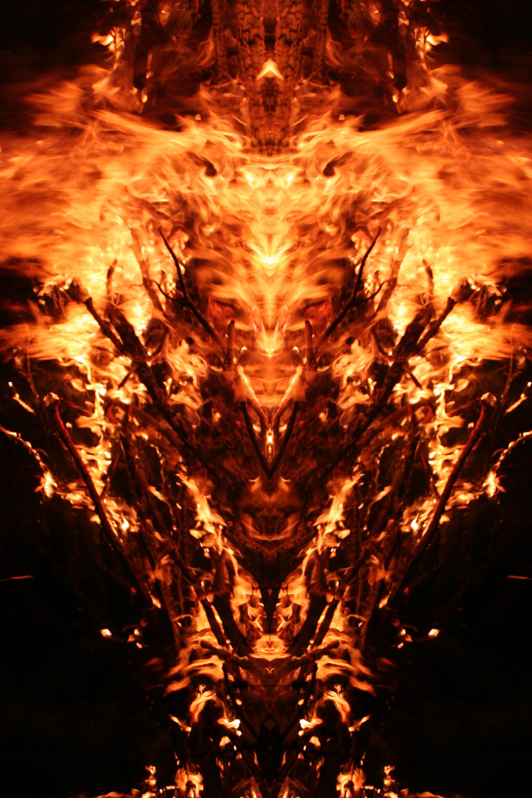 illuminated, fire, hot, campfire, abstract, digital composite, backgrounds, close-up, mystical, embers, heat - Temperature, abstract backgrounds, studio shot, Phone HD Wallpaper
