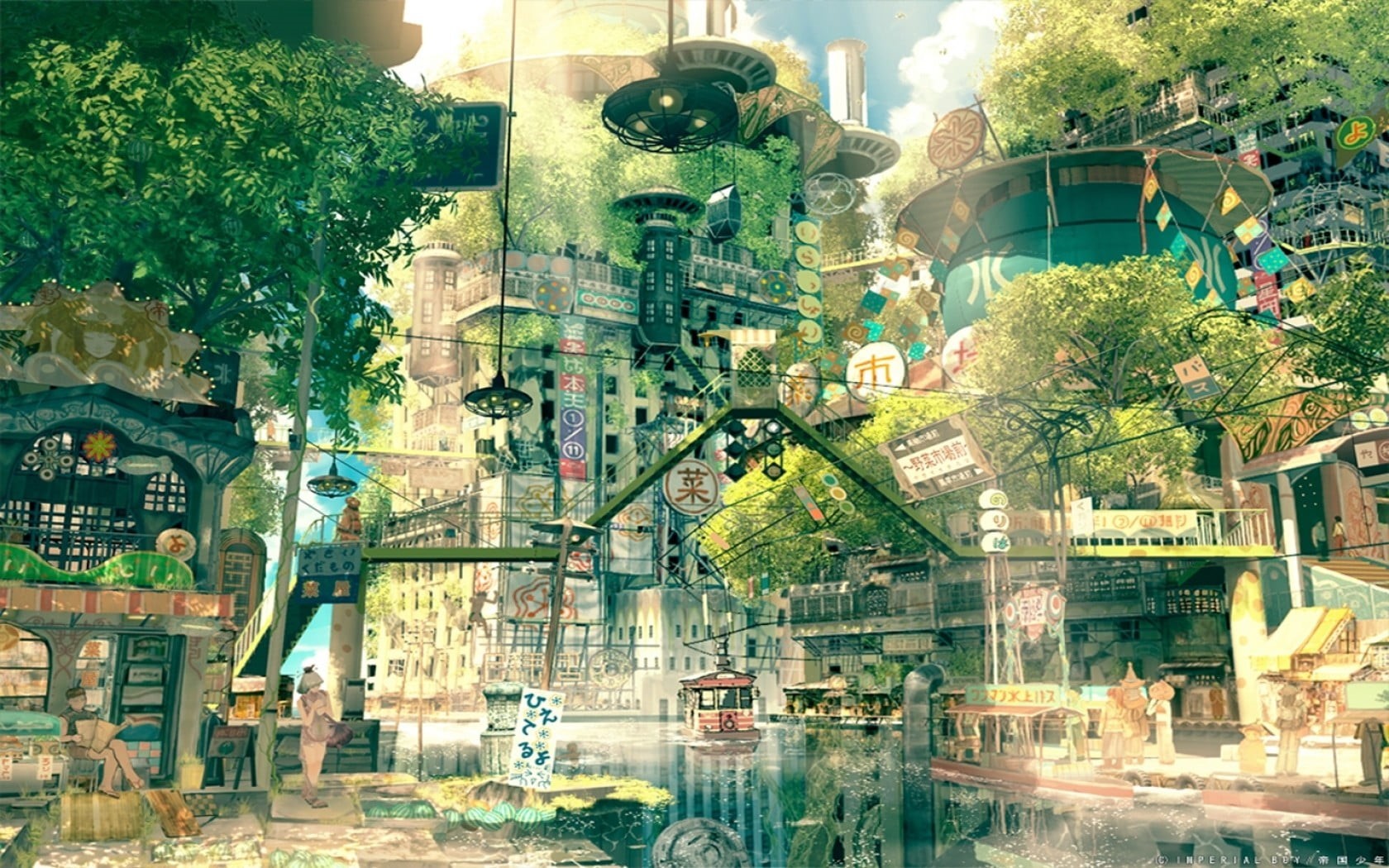 cityscape, drawing, architecture, night, 720P, old, town, illustration, anime, history, travel Destinations, land, built Structure, day, fantasy, fictional, HD Wallpaper