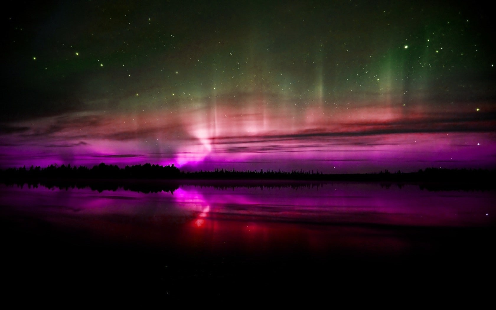 northern, colorful, borealis, lights, hd, reflection, aurora, 720P, nature, HD Wallpaper