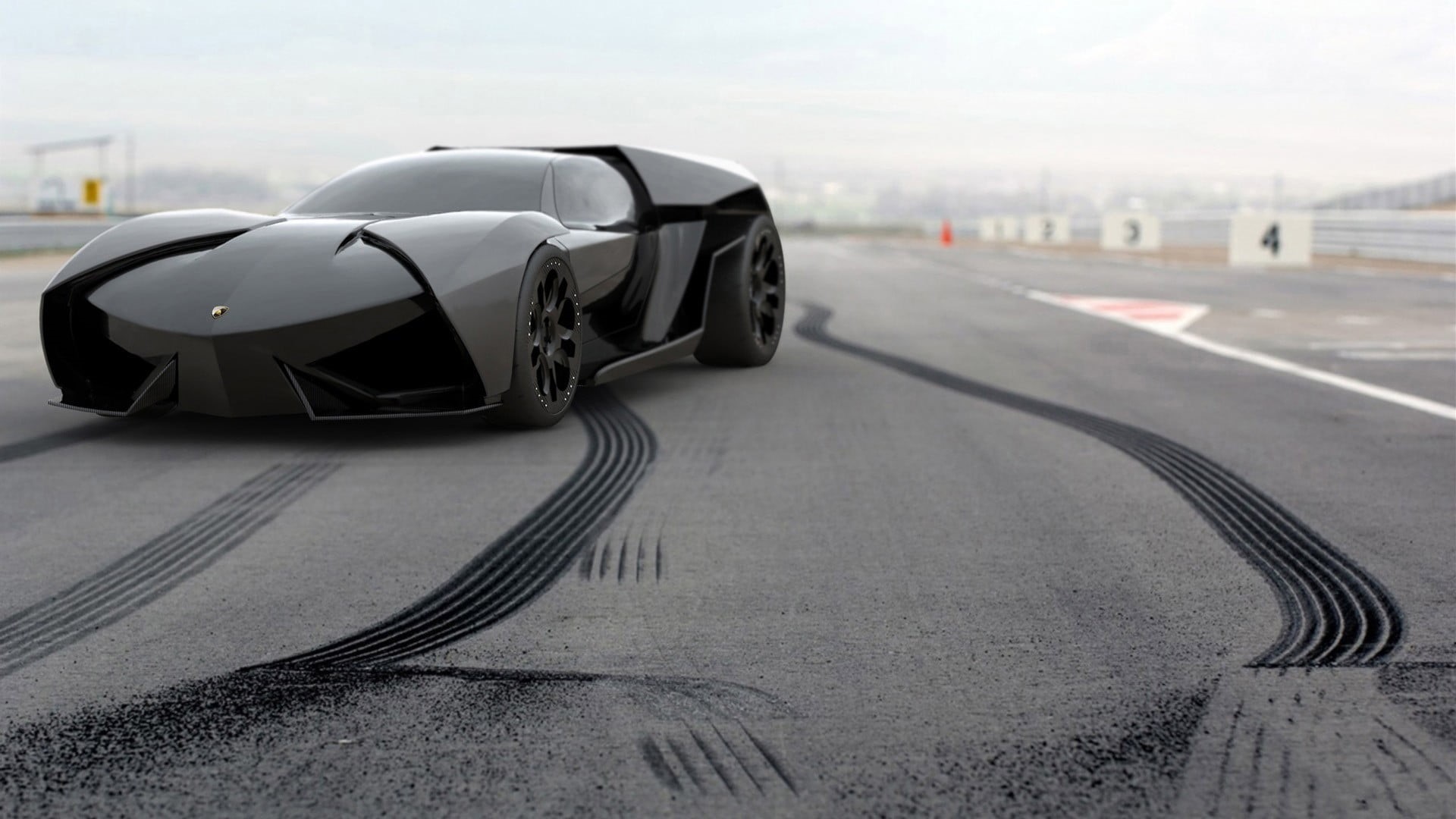 Lamborghini, built structure, city, sports, architecture, security, day, land vehicle, street, nature, wheel, surface level, black color, no people, black, HD Wallpaper
