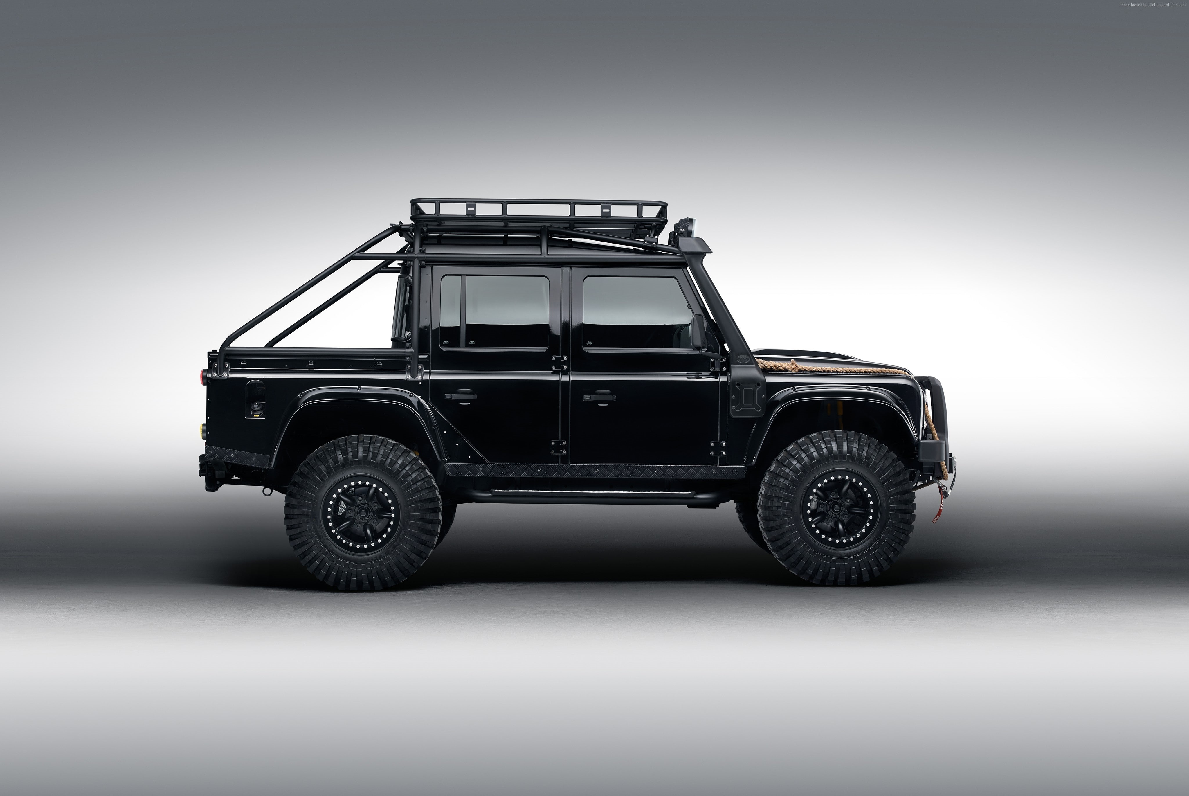 copy space, gray background, retro styled, studio shot, Land Rover Defender 110, land vehicle, indoors, protection, nature, toy, no people, road, motor vehicle, HD Wallpaper