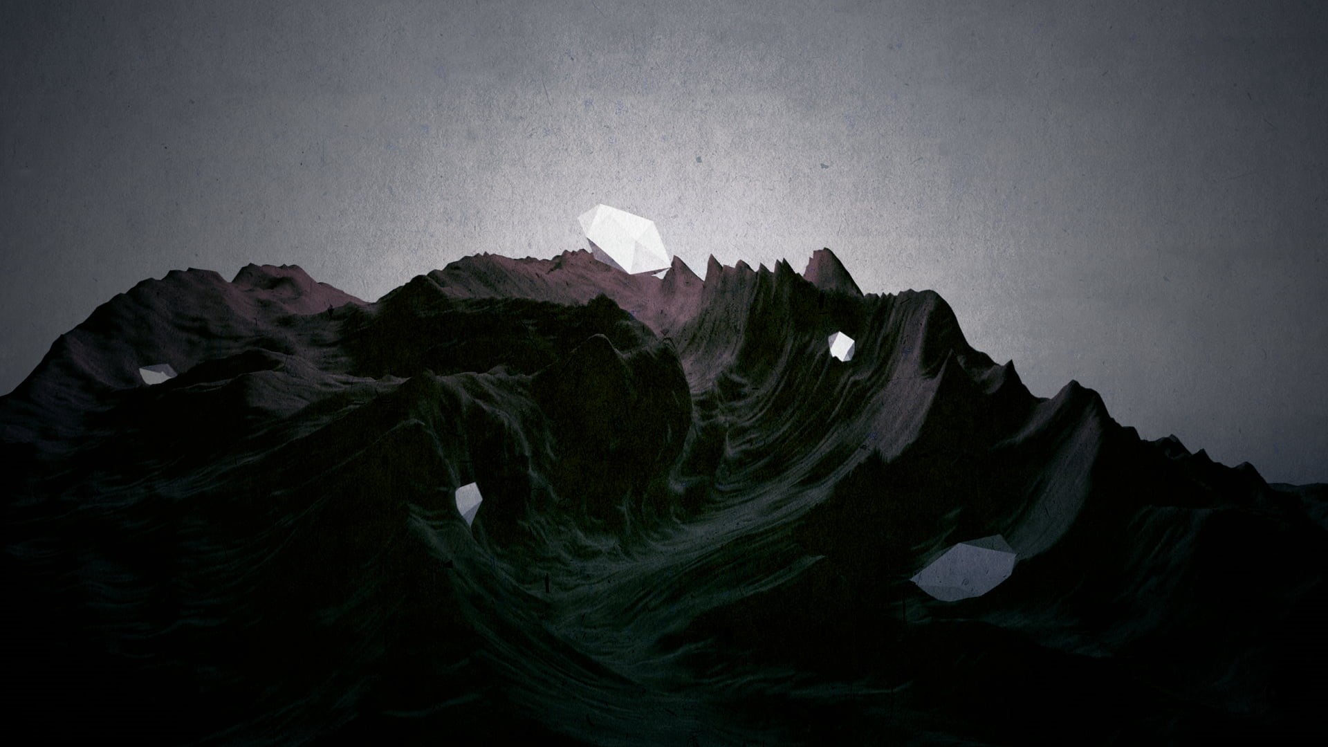 backgrounds, sky, water, mountains, black, adventure, non-urban scene, scenics - nature, illustration, rock formation, abstract, mountain, outdoors, rock, HD Wallpaper