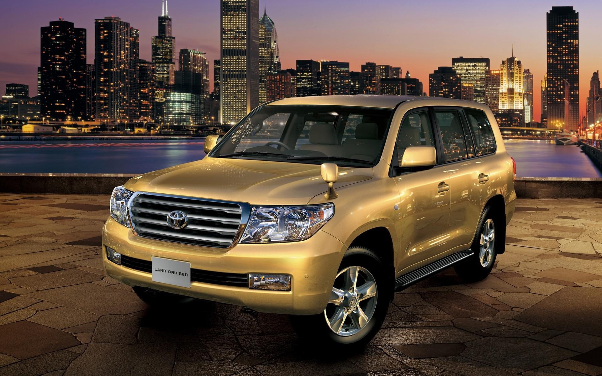 1080P, cars, 1920x1200, gold, suv, toyota land cruiser, cruiser, land, toyota, HD Wallpaper