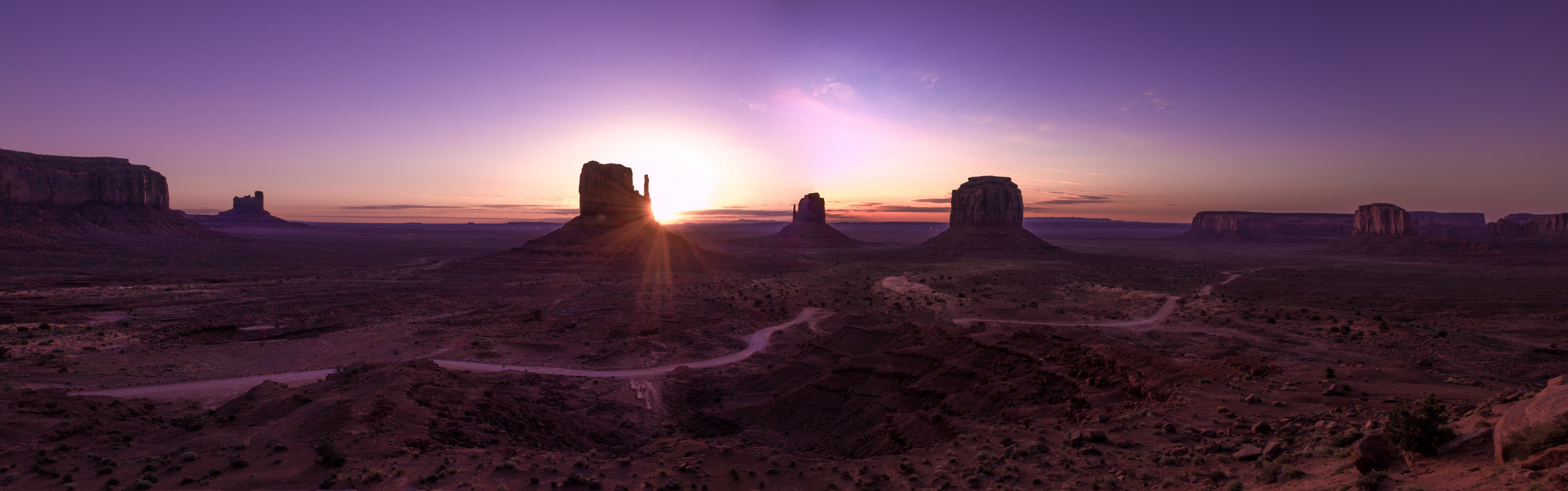 geology, monument, solid, sunset, tranquility, monument valley, scenics - nature, panorama, mitten, valley, non-urban scene, arid climate, dawn, outdoors, HD Wallpaper