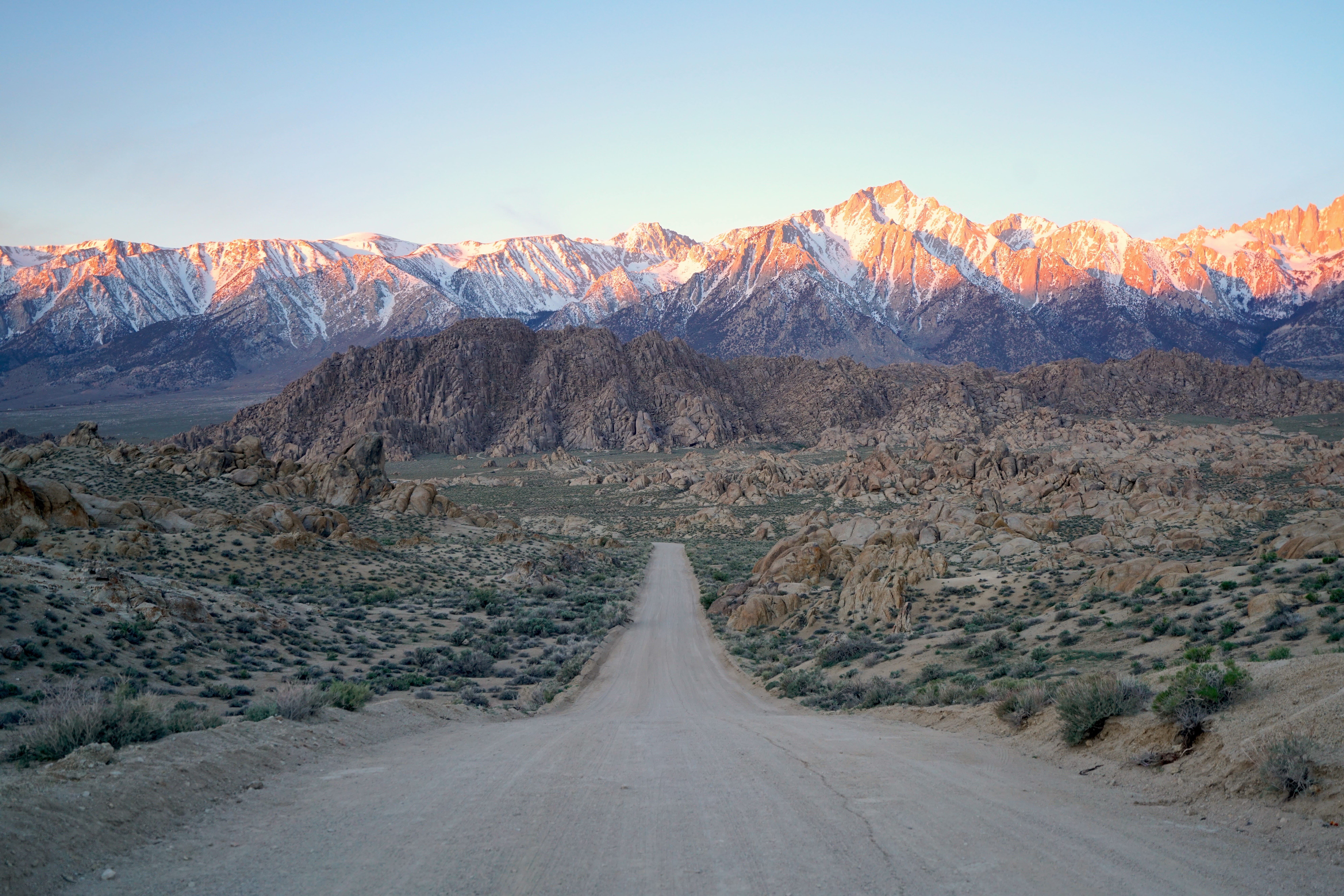 uSA, road trip, asphalt, beauty In Nature, brown, desert, outdoors, mountain, clear, sunrise, landscape, highway, remote, summer, sunlight, snow, shadow, HD Wallpaper