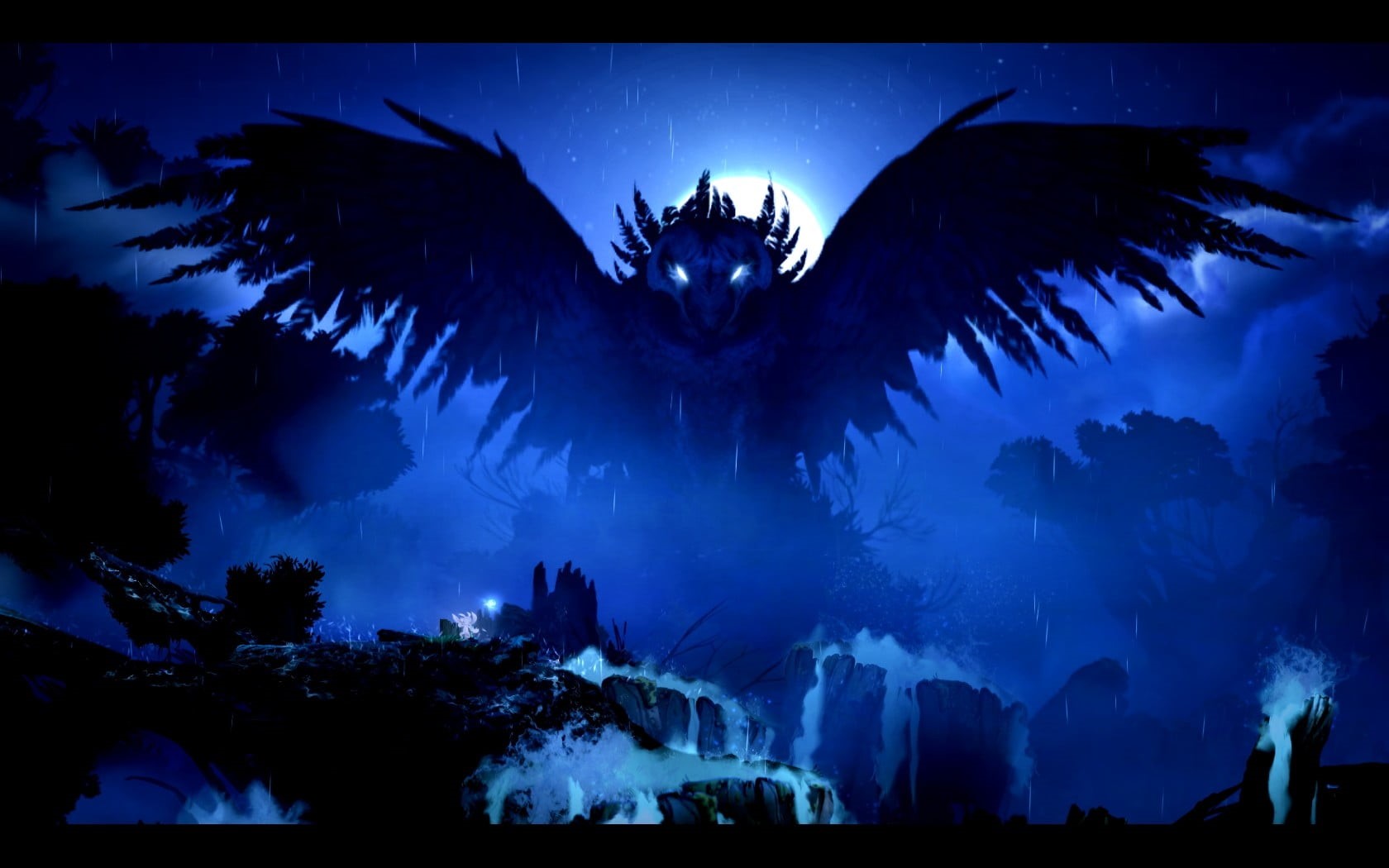animals in the wild, animal themes, tropical climate, dragon, night, digital composite, animal, water, nature, plant, blue, owl, sky, illuminated, HD Wallpaper