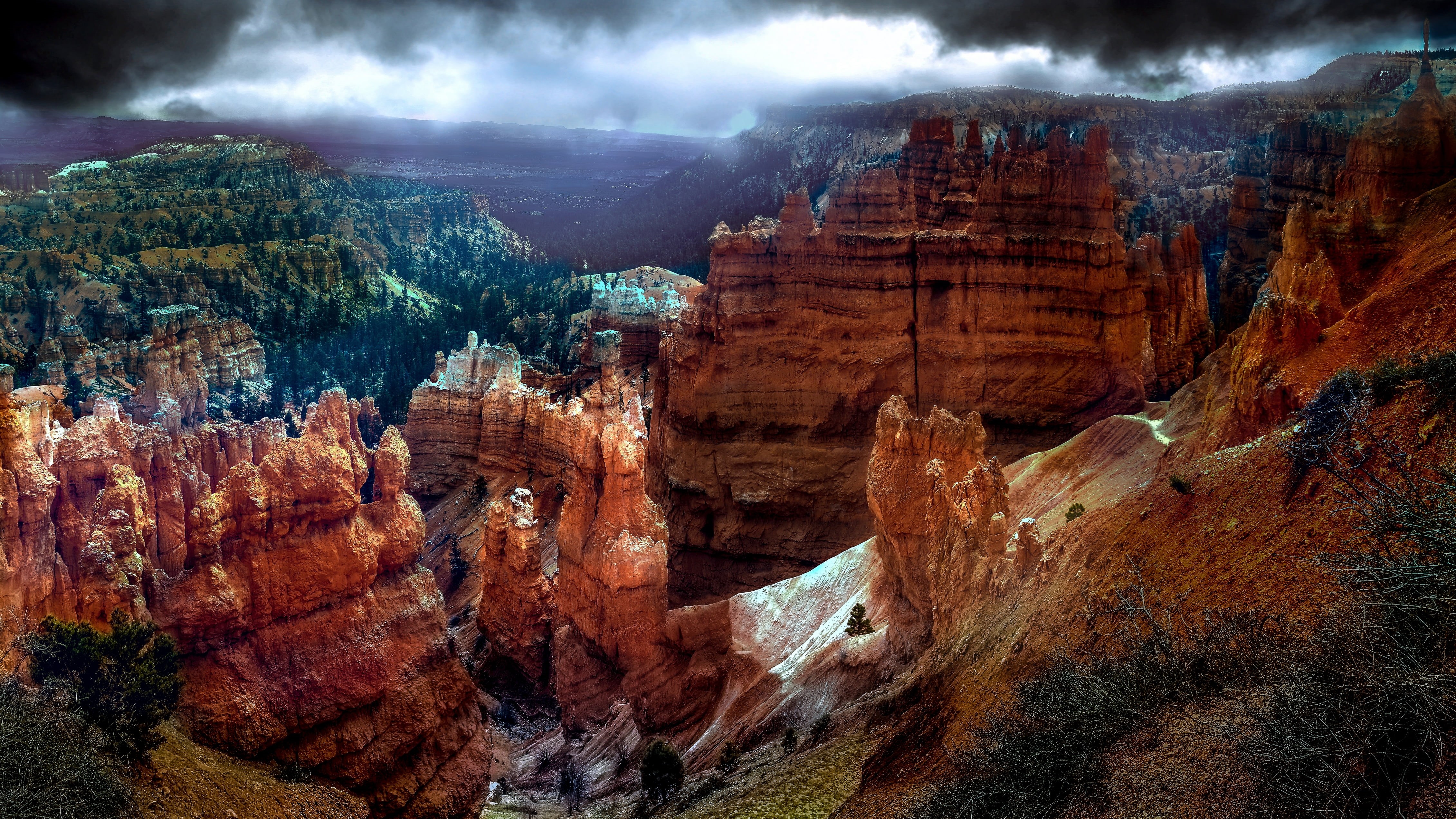 Sigma, cliff, famous Place, 4K, Bryce Canyon, grand Canyon National Park, scenics, beauty In Nature, black, sky, hoodoo, geology, high, rock - Object, HD Wallpaper